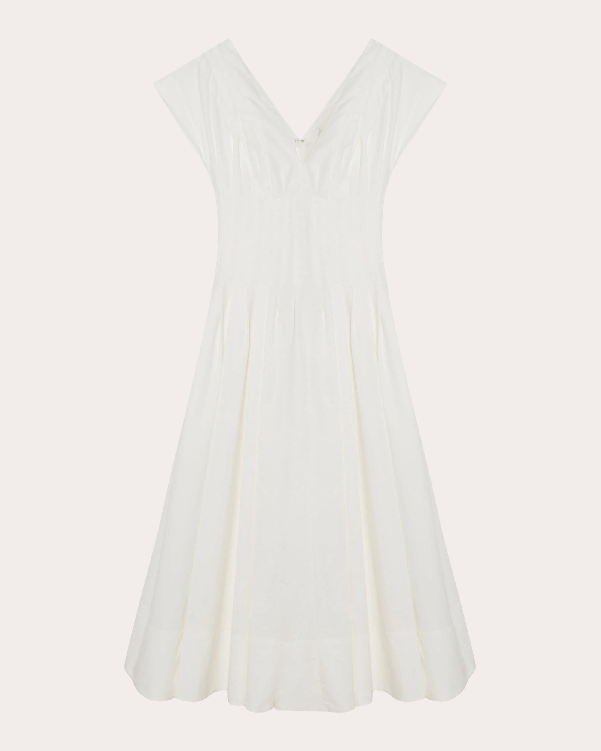 Nina Pleated Faille Midi Dress