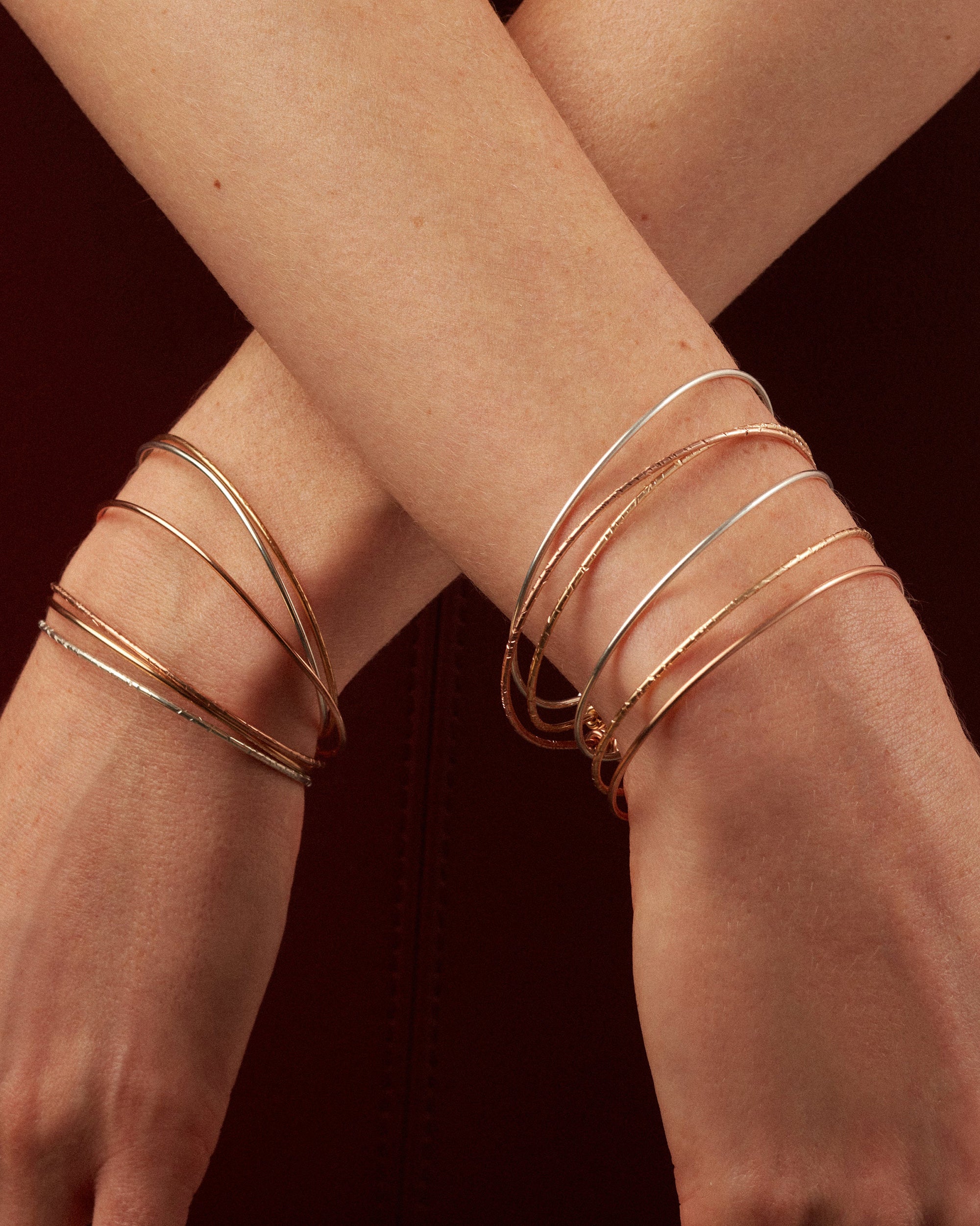 Nude Hammered Bangle