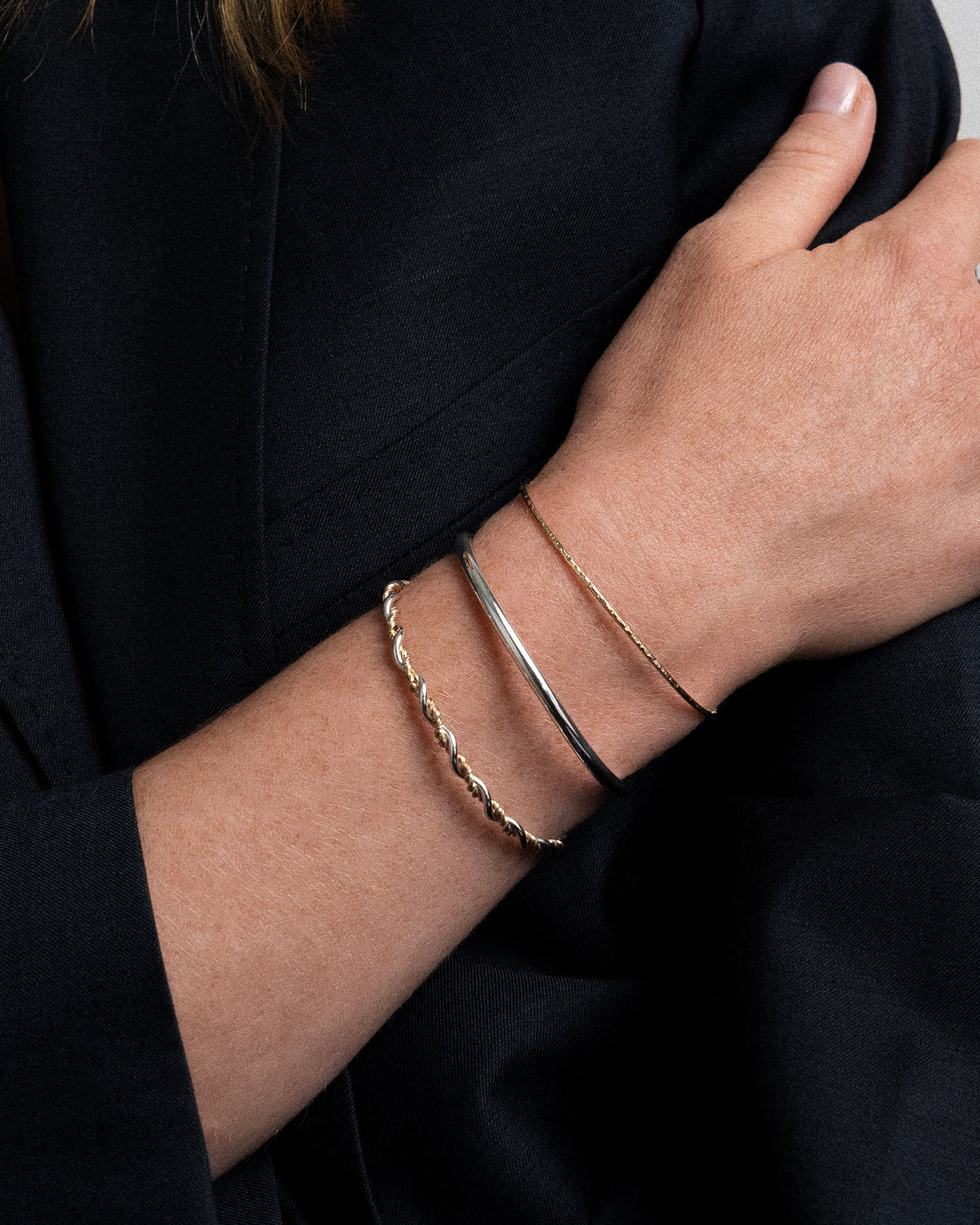 Nude Hammered Bangle