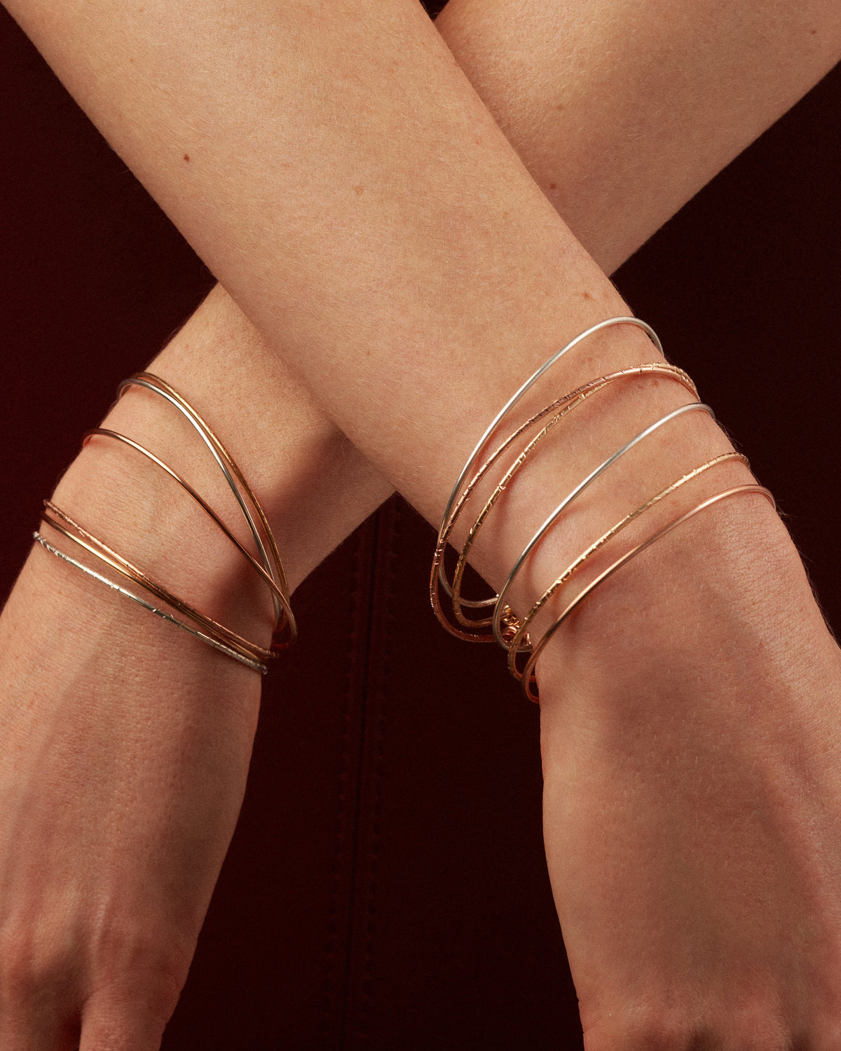 Nude Hammered Bangle