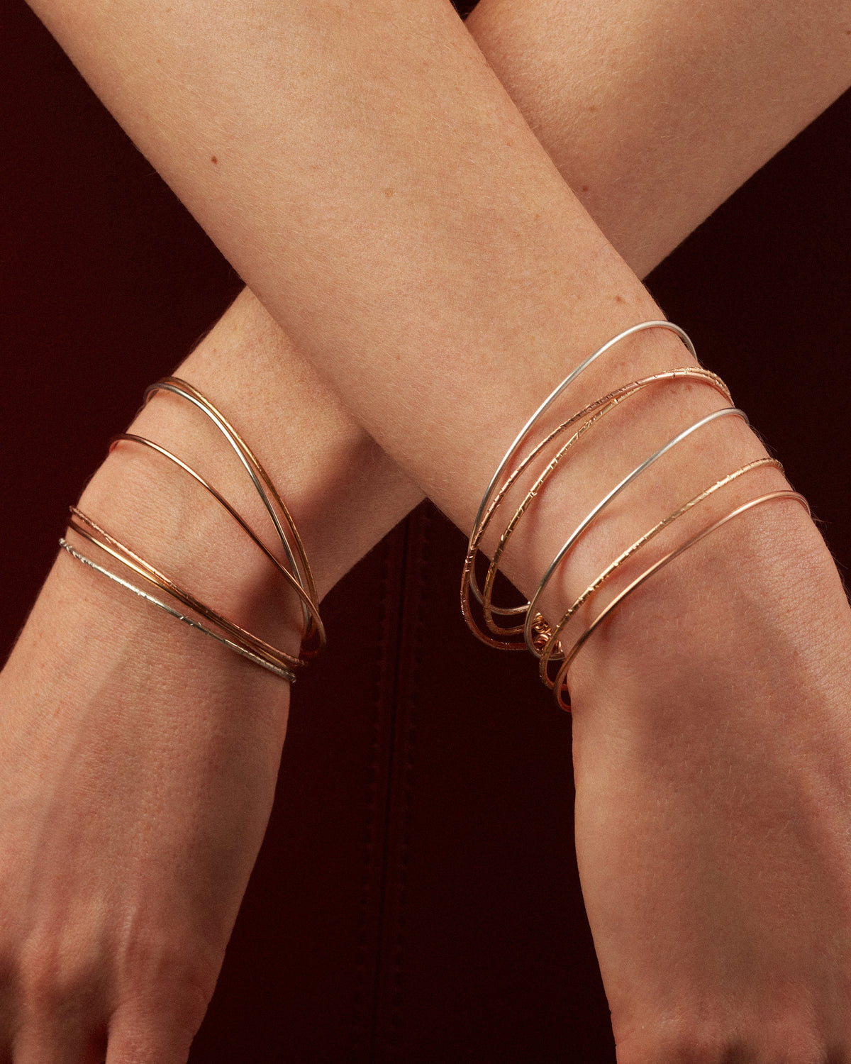 Nude Hammered Bangle
