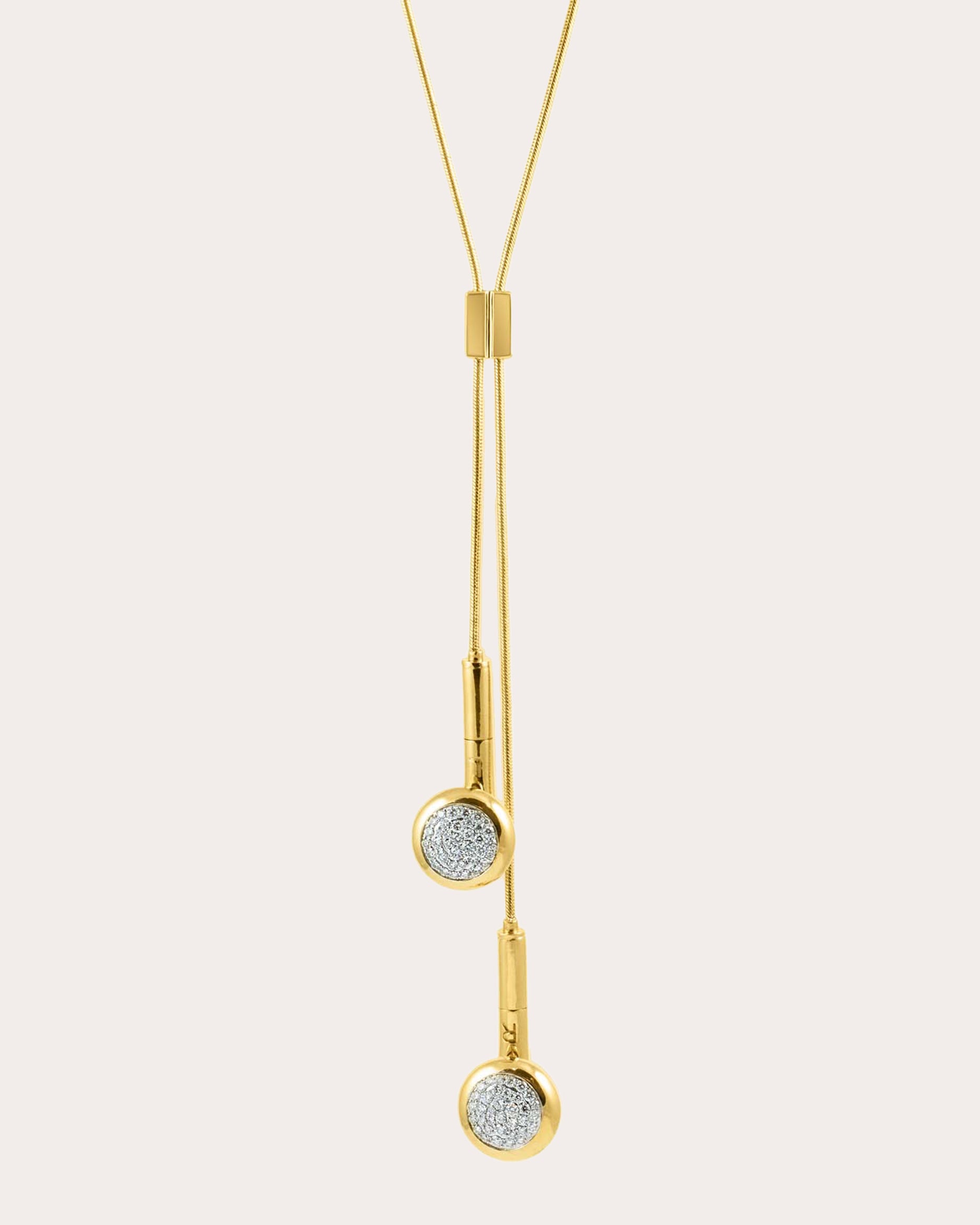 Diamond & 18k Gold Playtime Headphone Bolo Necklace