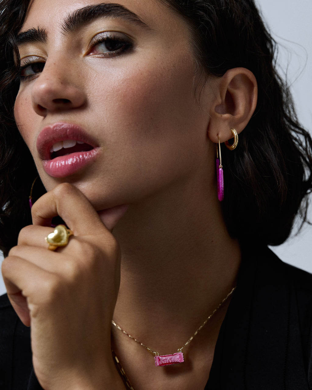 14k Gold Balloon Huggie Earrings