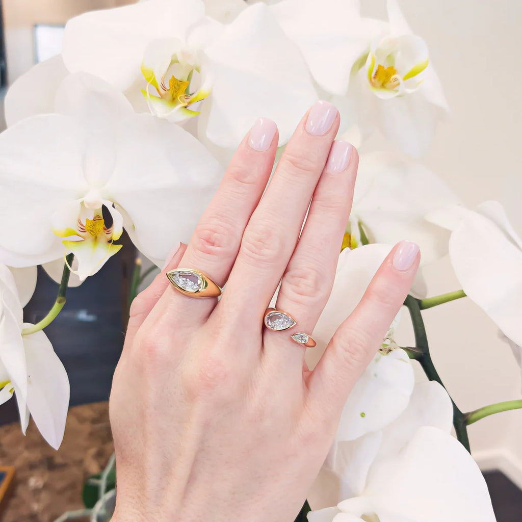 Diamond & 18k Rose Gold Plural Shaker Ring