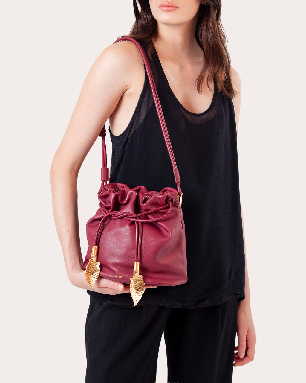 Crab Claw Leather Pouch Bag