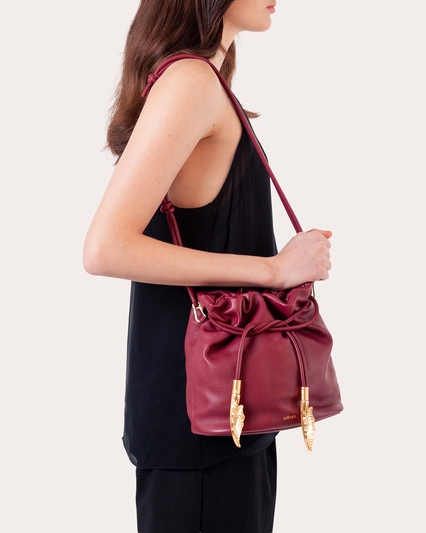 Crab Claw Leather Pouch Bag