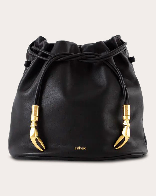Crab Claw Leather Pouch Bag