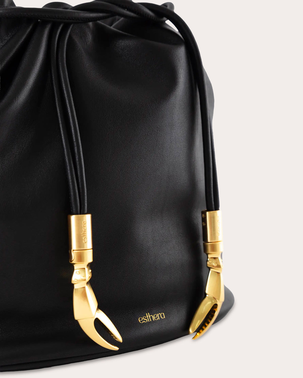 Crab Claw Leather Pouch Bag