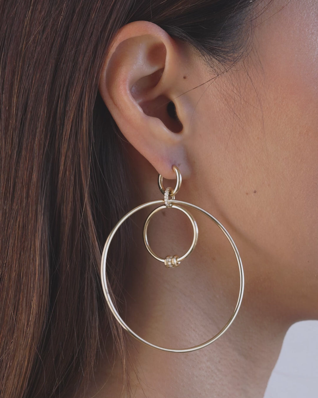 Diamond & 18k Gold Asha Pavé Hoop Earrings