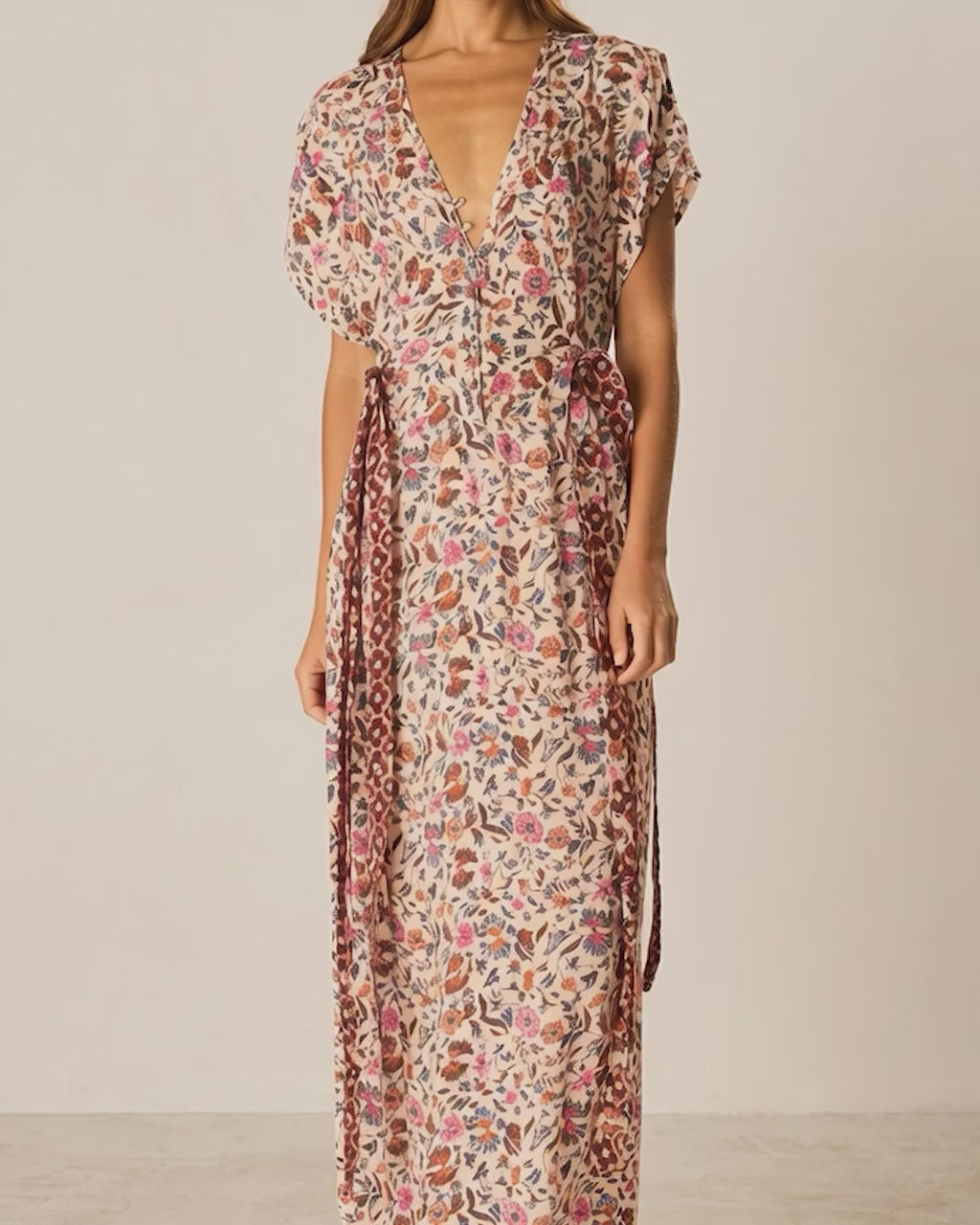 Monica Floral V-Neck Maxi Dress