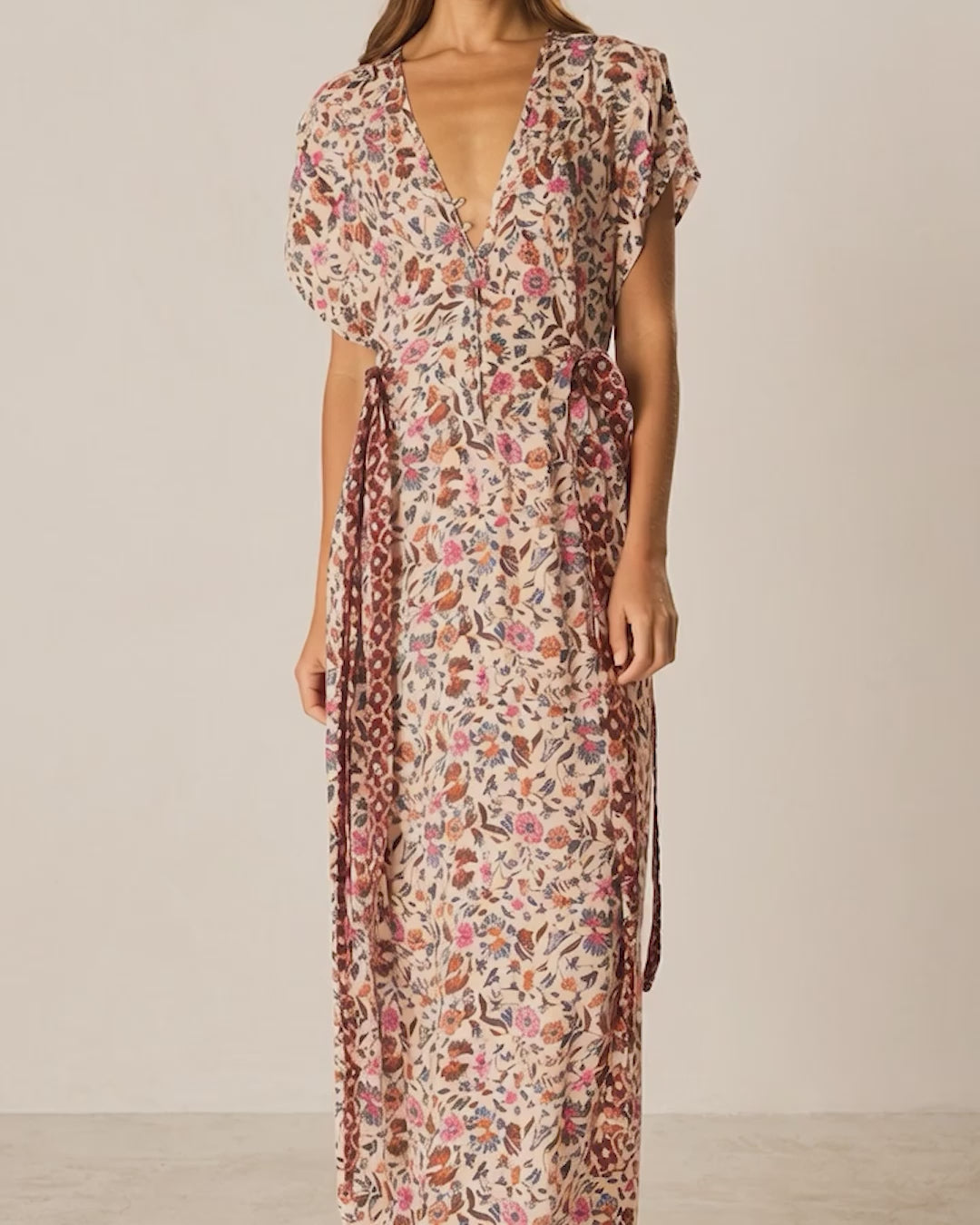 Monica Floral V-Neck Maxi Dress
