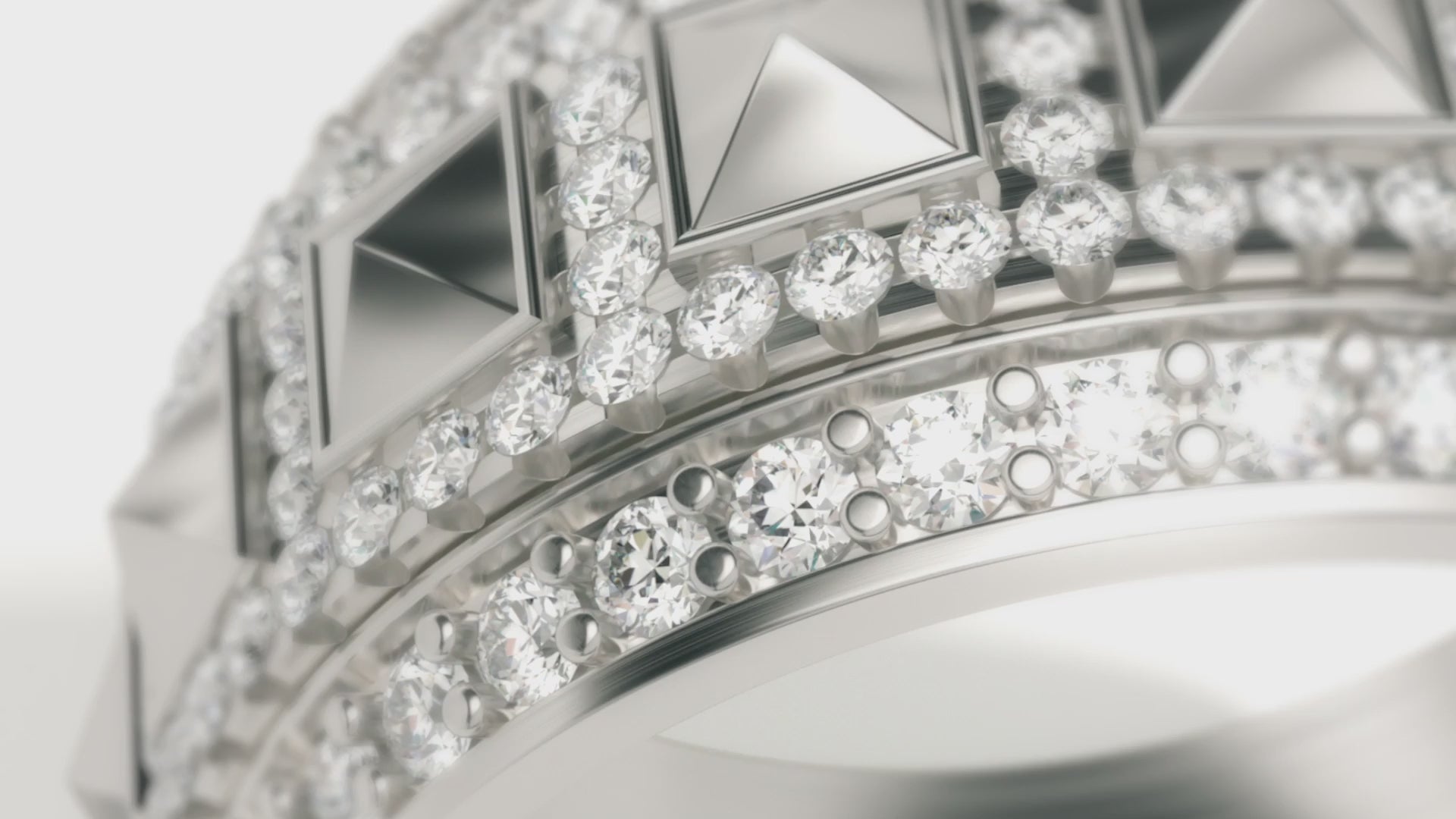 Rockaway Rhodium-Plated Sterling Silver Diamond Spinner Ring