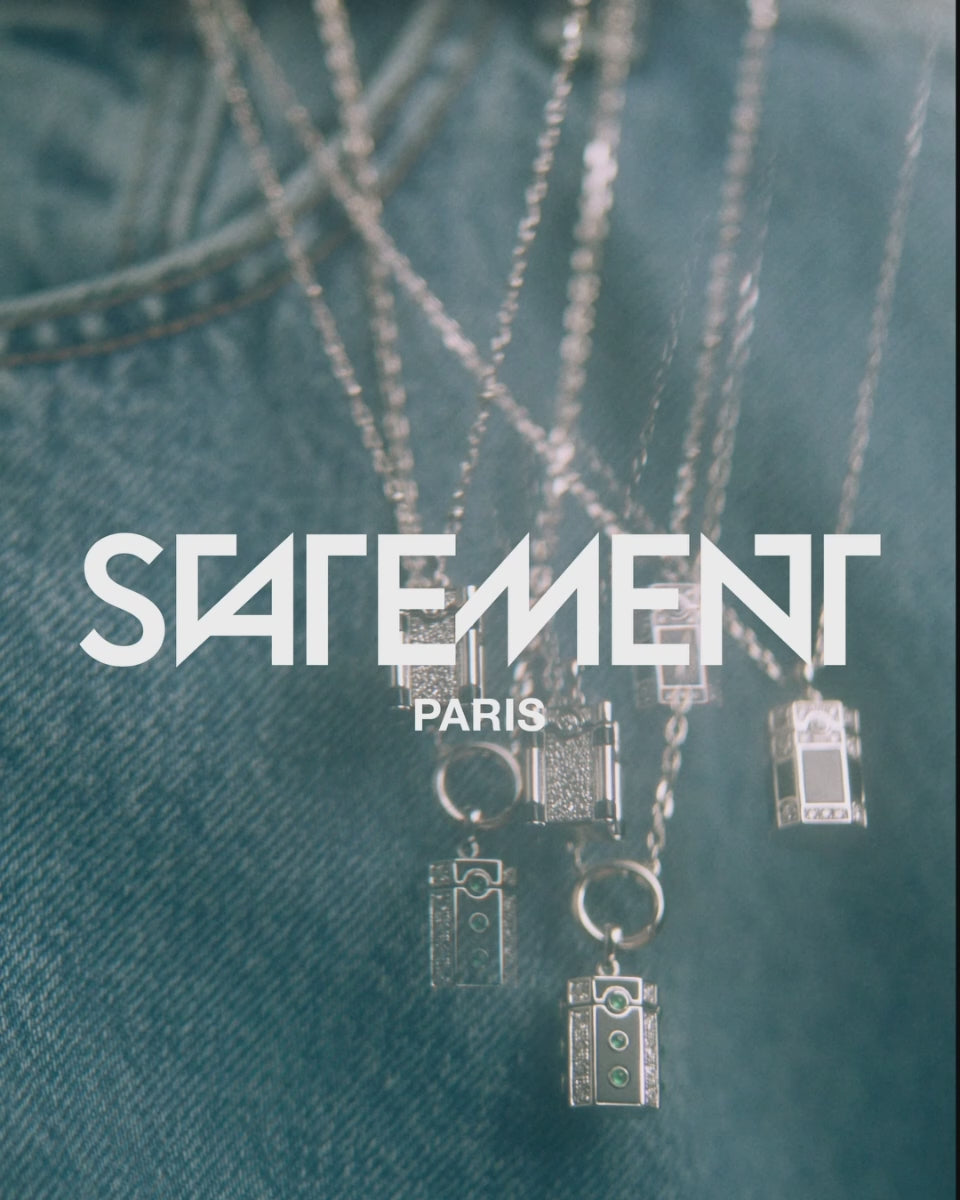 Diamond & Black Agate Wish Box Pendant Necklace