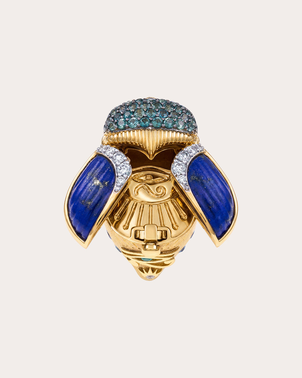 14k Gold Sacred Scarab Poison Ring