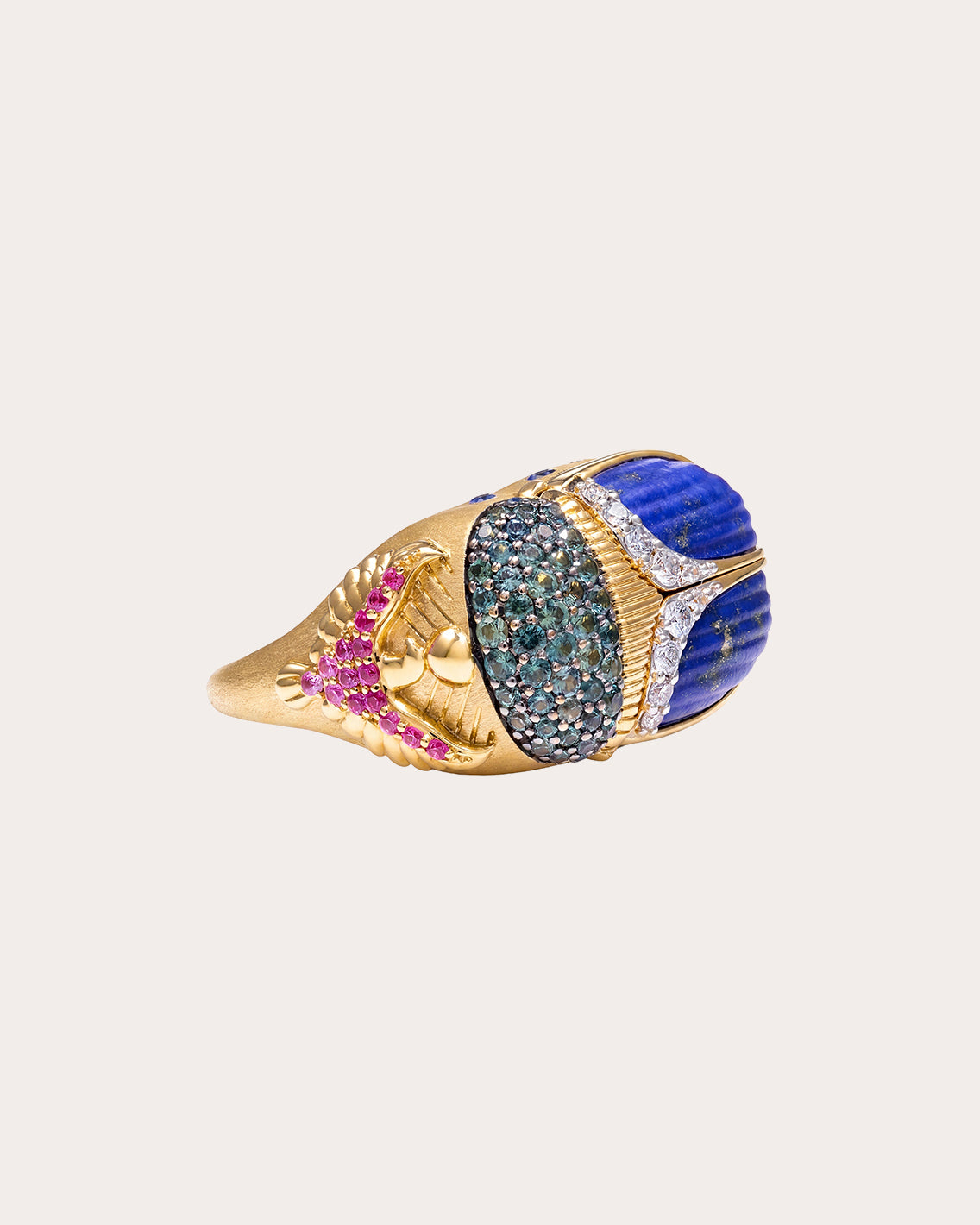 14k Gold Sacred Scarab Poison Ring