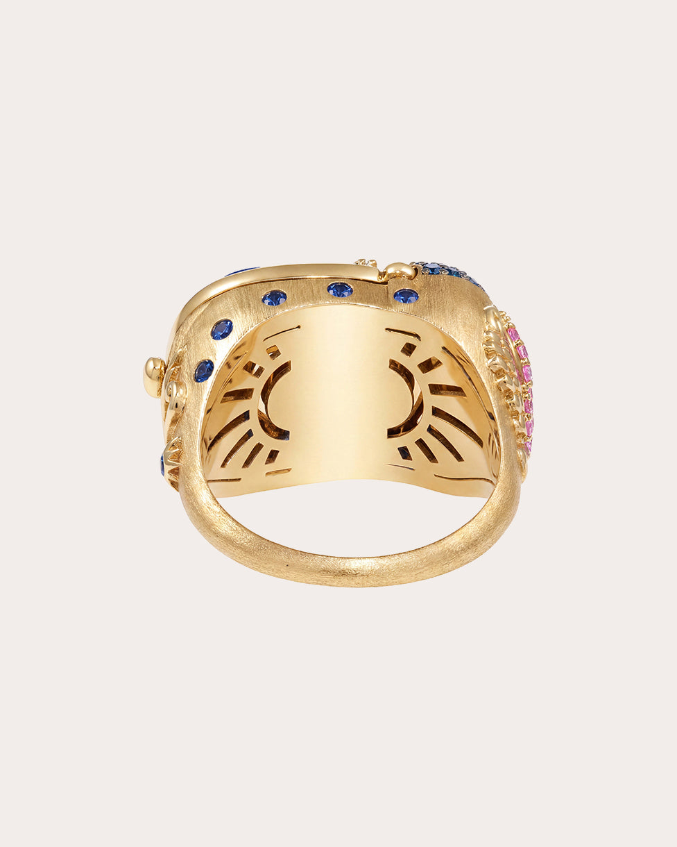 14k Gold Sacred Scarab Poison Ring