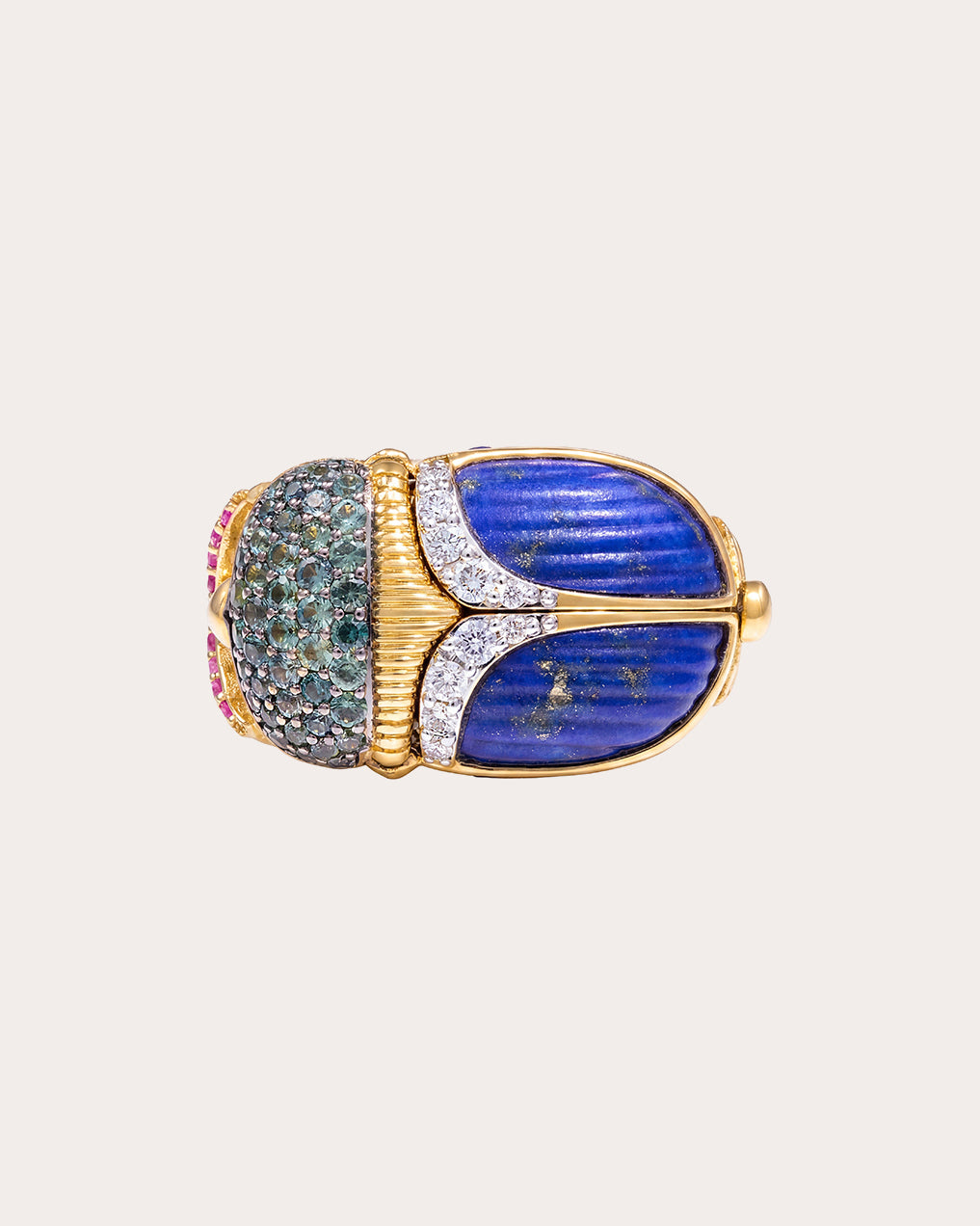 14k Gold Sacred Scarab Poison Ring