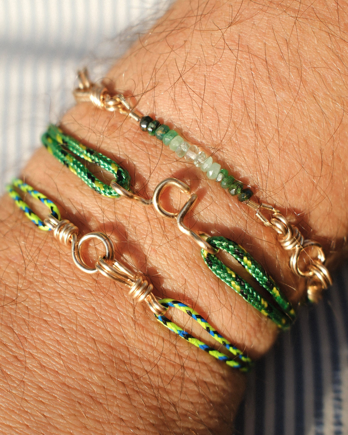 Emerald Attache-Moi Knot Cord Bracelet