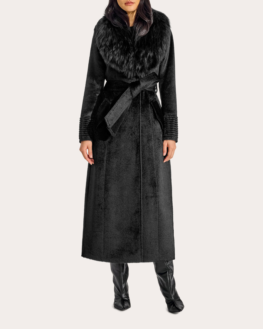 Suri Alpaca Fur Collar Maxi Coat