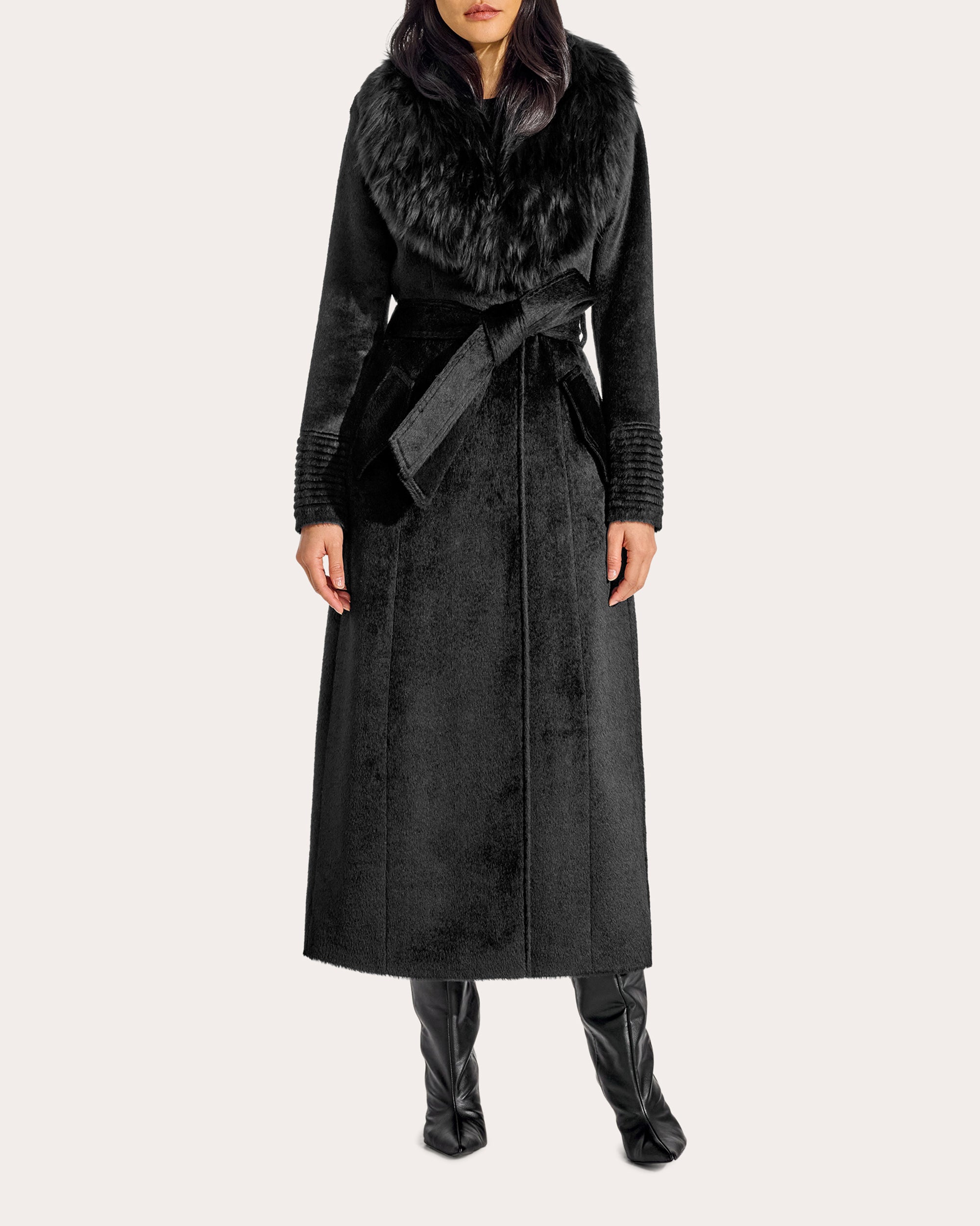Suri Alpaca Fur Collar Maxi Coat