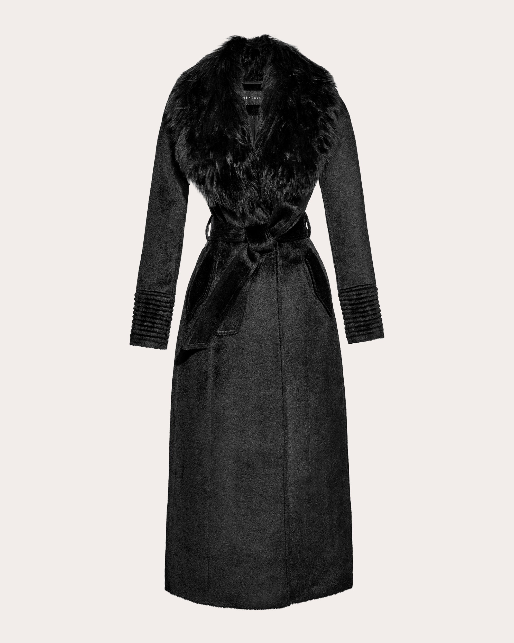 Suri Alpaca Fur Collar Maxi Coat