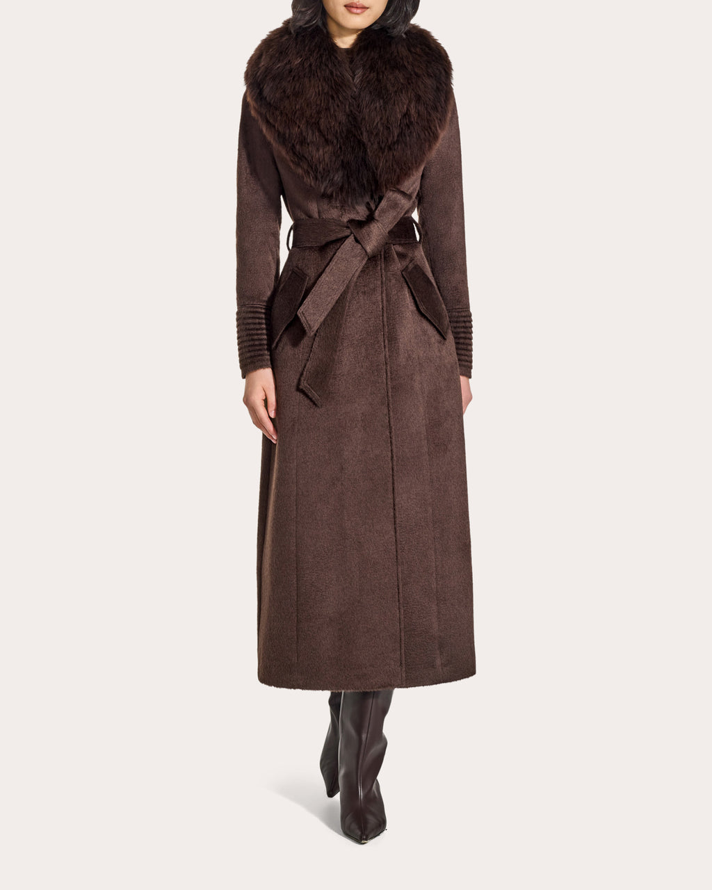 Suri Alpaca Fur Collar Maxi Coat