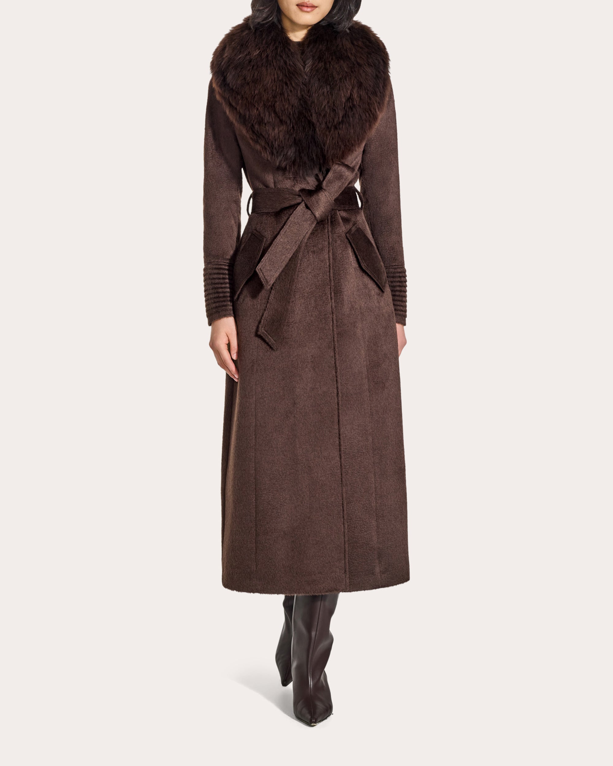 Suri Alpaca Fur Collar Maxi Coat