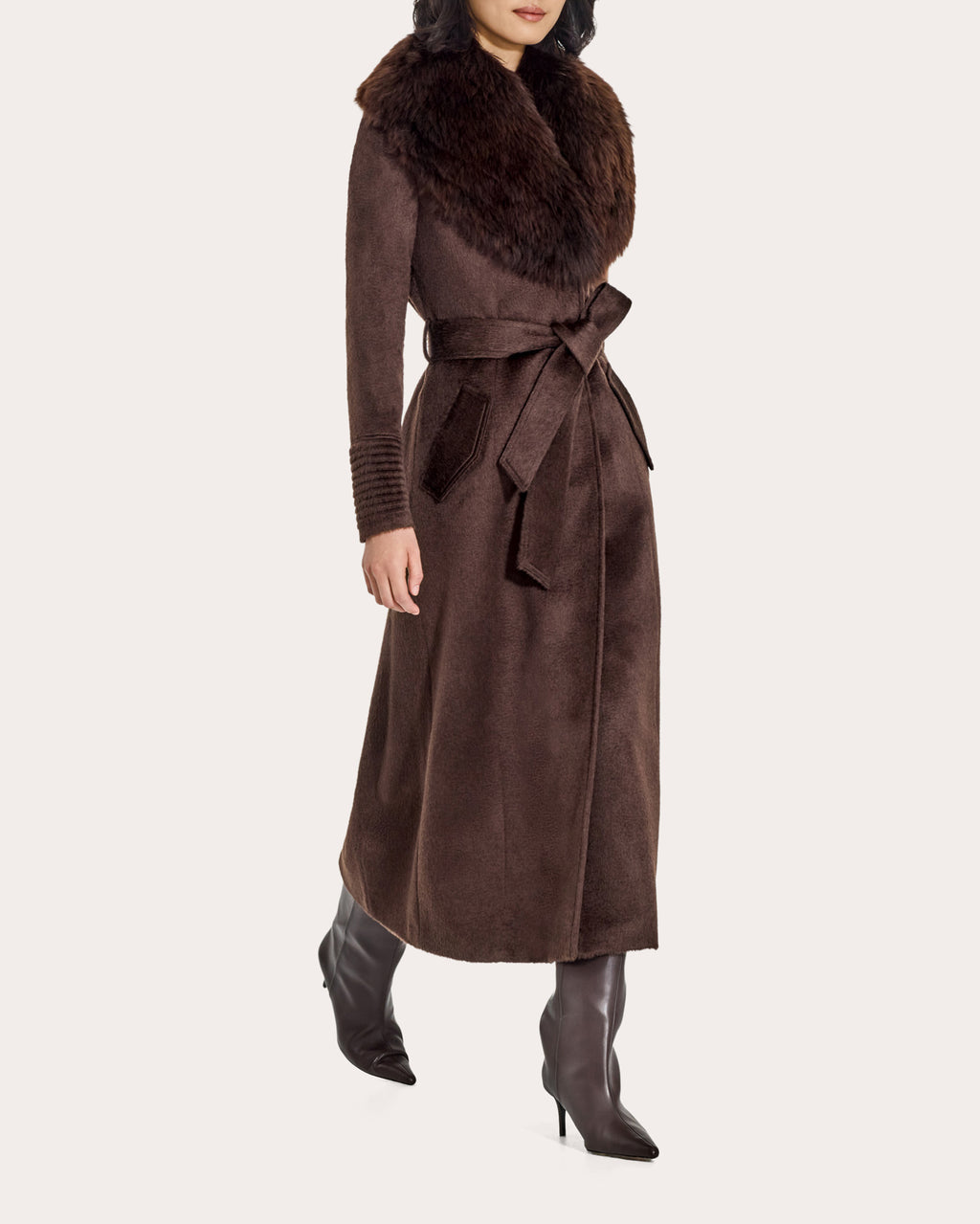 Suri Alpaca Fur Collar Maxi Coat