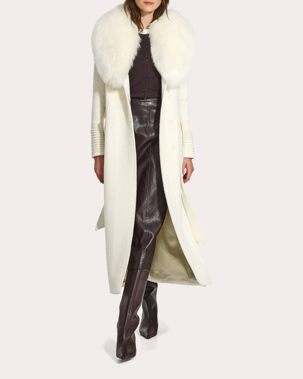 Suri Alpaca Fur Collar Maxi Coat