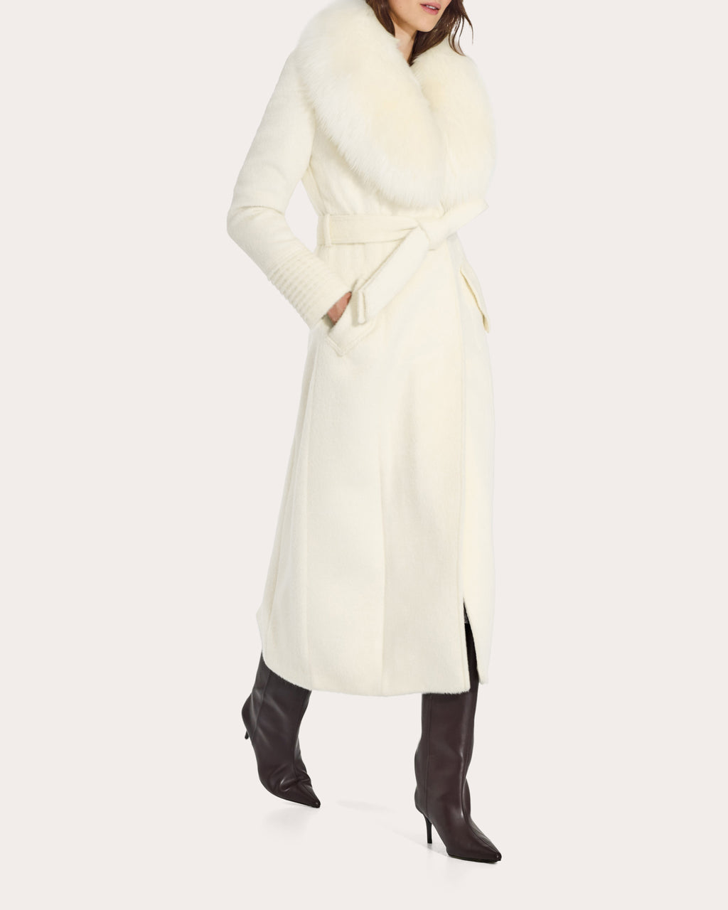 Suri Alpaca Fur Collar Maxi Coat