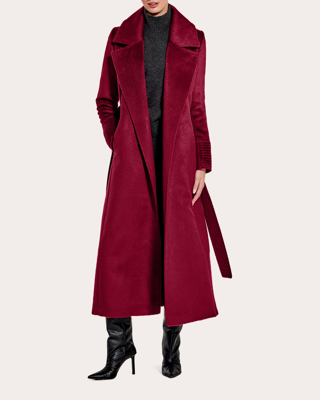 Suri Alpaca Notched Collar Maxi Wrap Coat