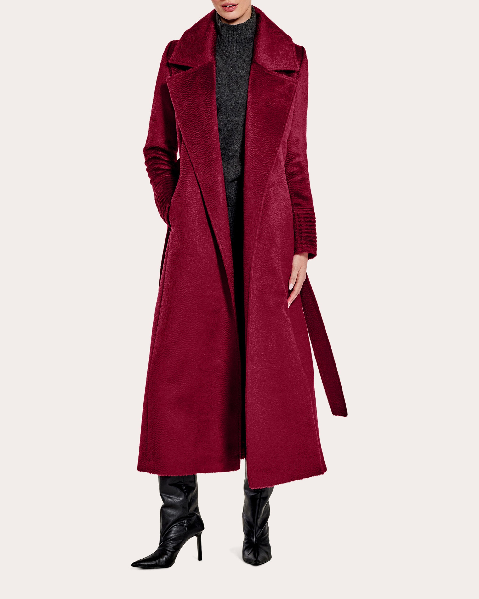 Suri Alpaca Notched Collar Maxi Wrap Coat