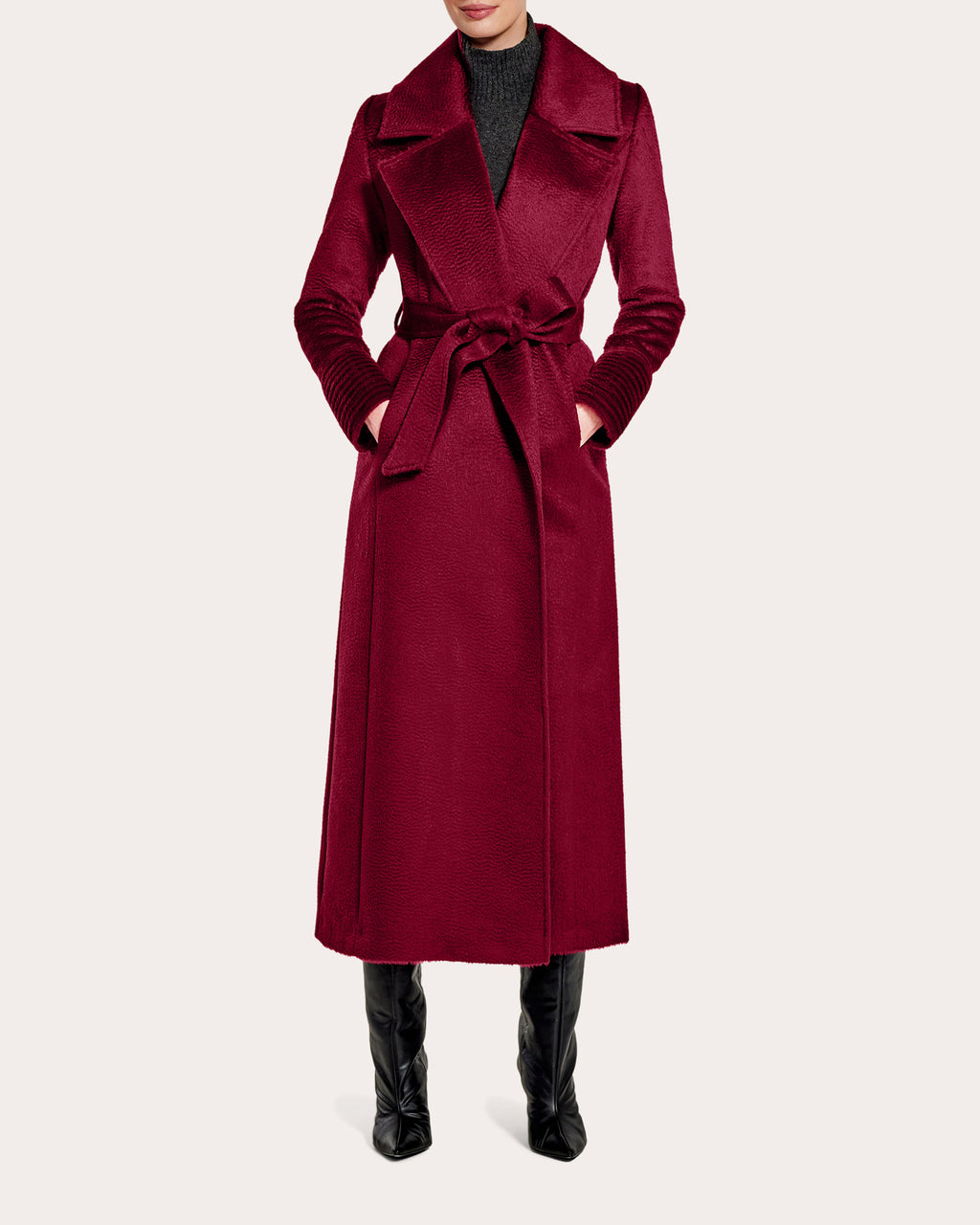 Suri Alpaca Notched Collar Maxi Wrap Coat