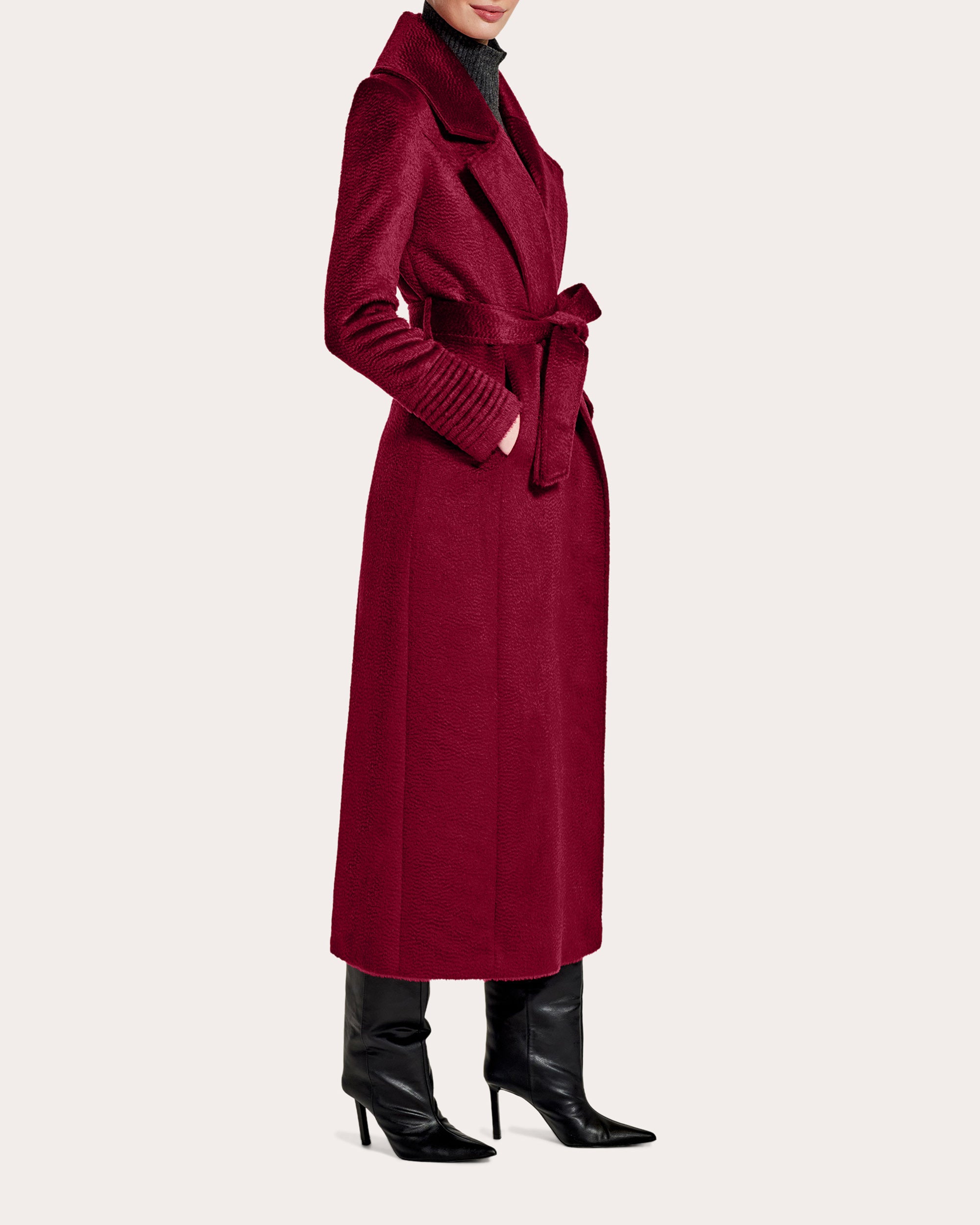 Suri Alpaca Notched Collar Maxi Wrap Coat