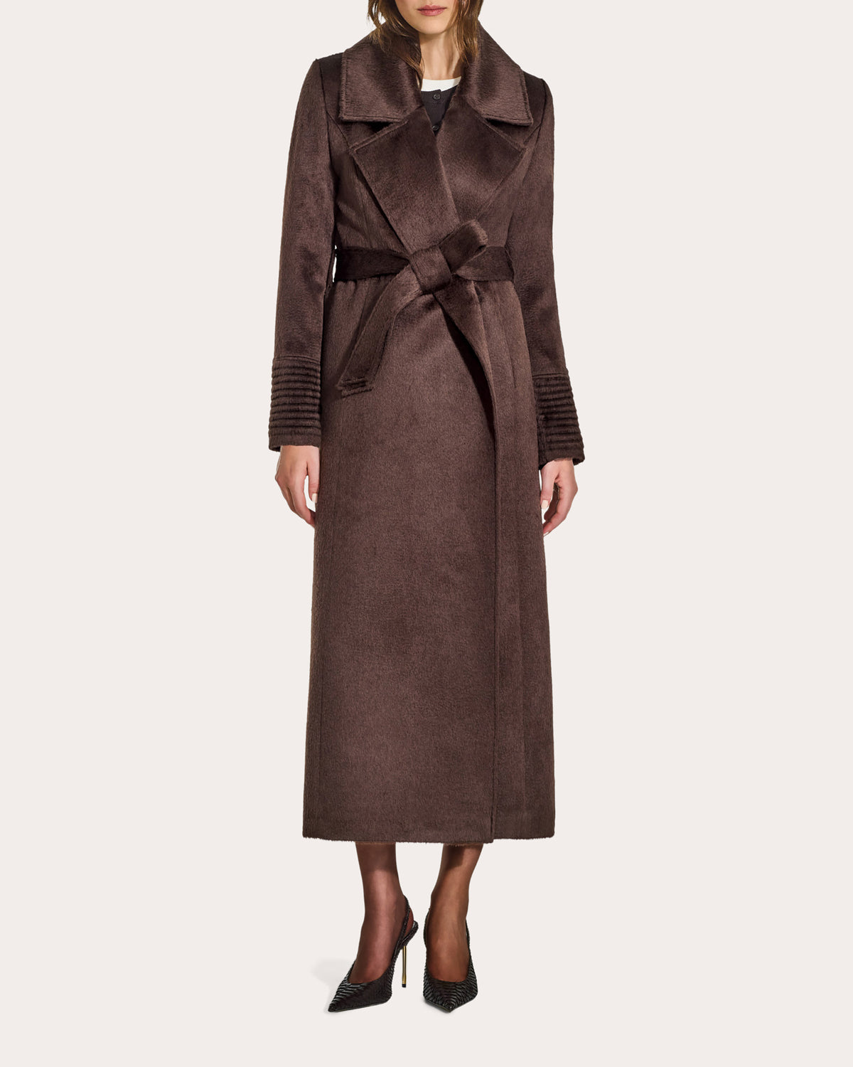 Suri Alpaca Notched Collar Maxi Wrap Coat