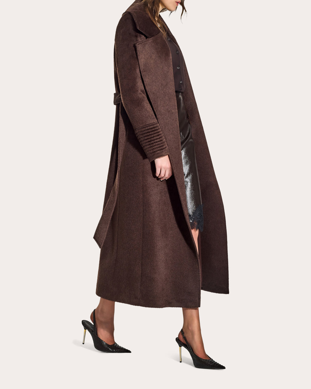 Suri Alpaca Notched Collar Maxi Wrap Coat