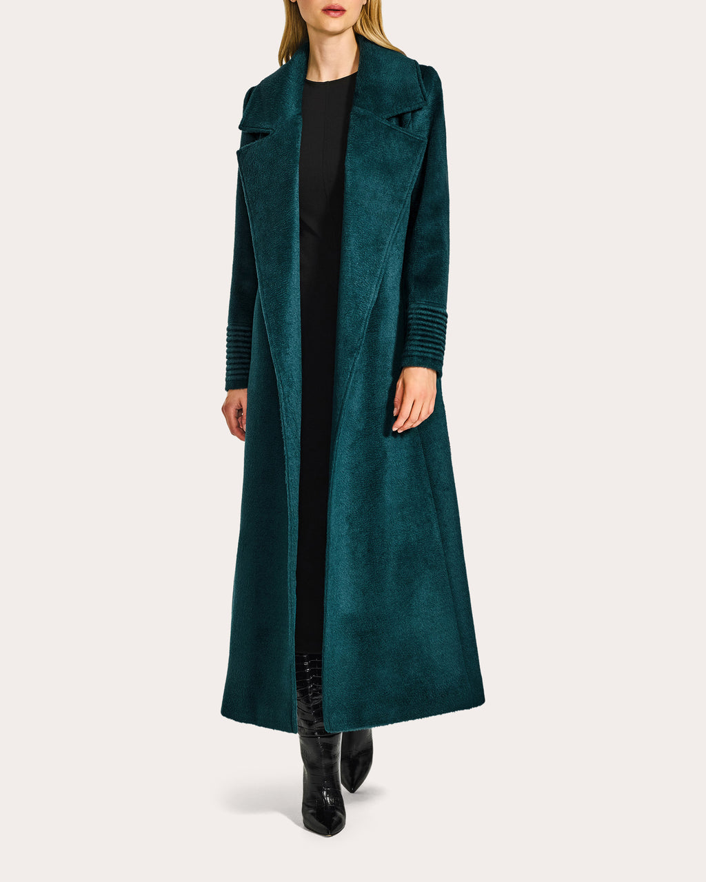 Suri Alpaca Notched Collar Maxi Wrap Coat