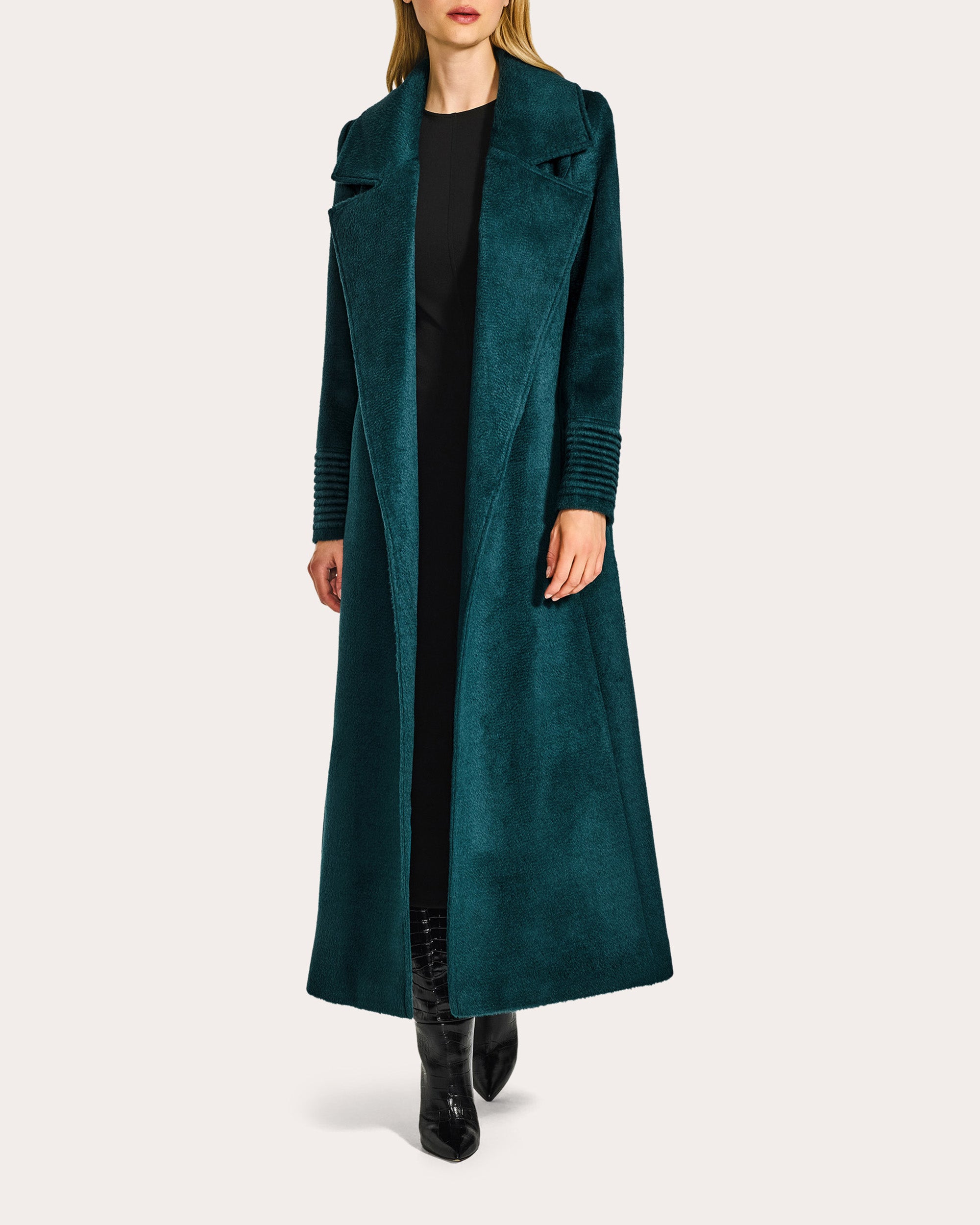 Suri Alpaca Notched Collar Maxi Wrap Coat