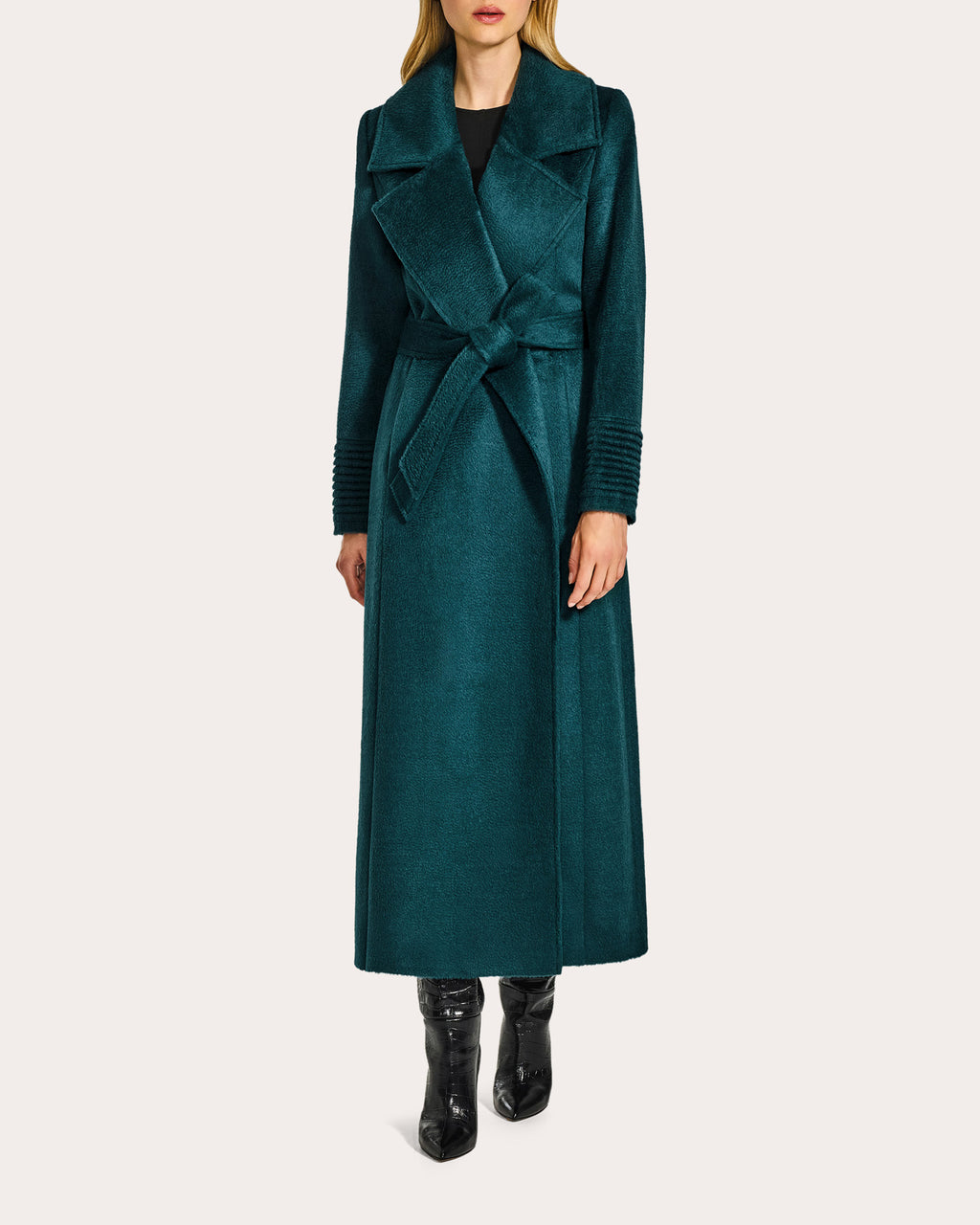 Suri Alpaca Notched Collar Maxi Wrap Coat