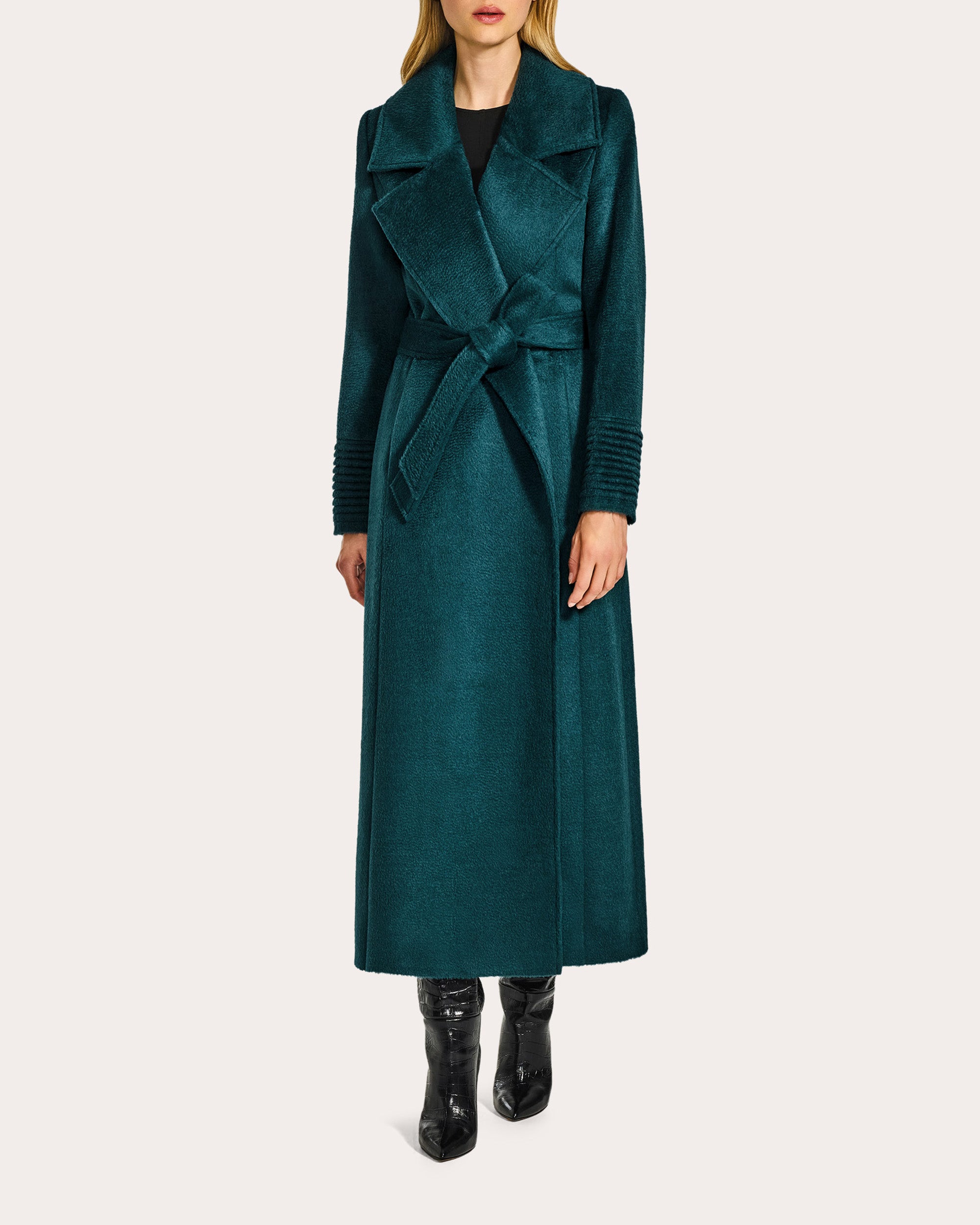 Suri Alpaca Notched Collar Maxi Wrap Coat