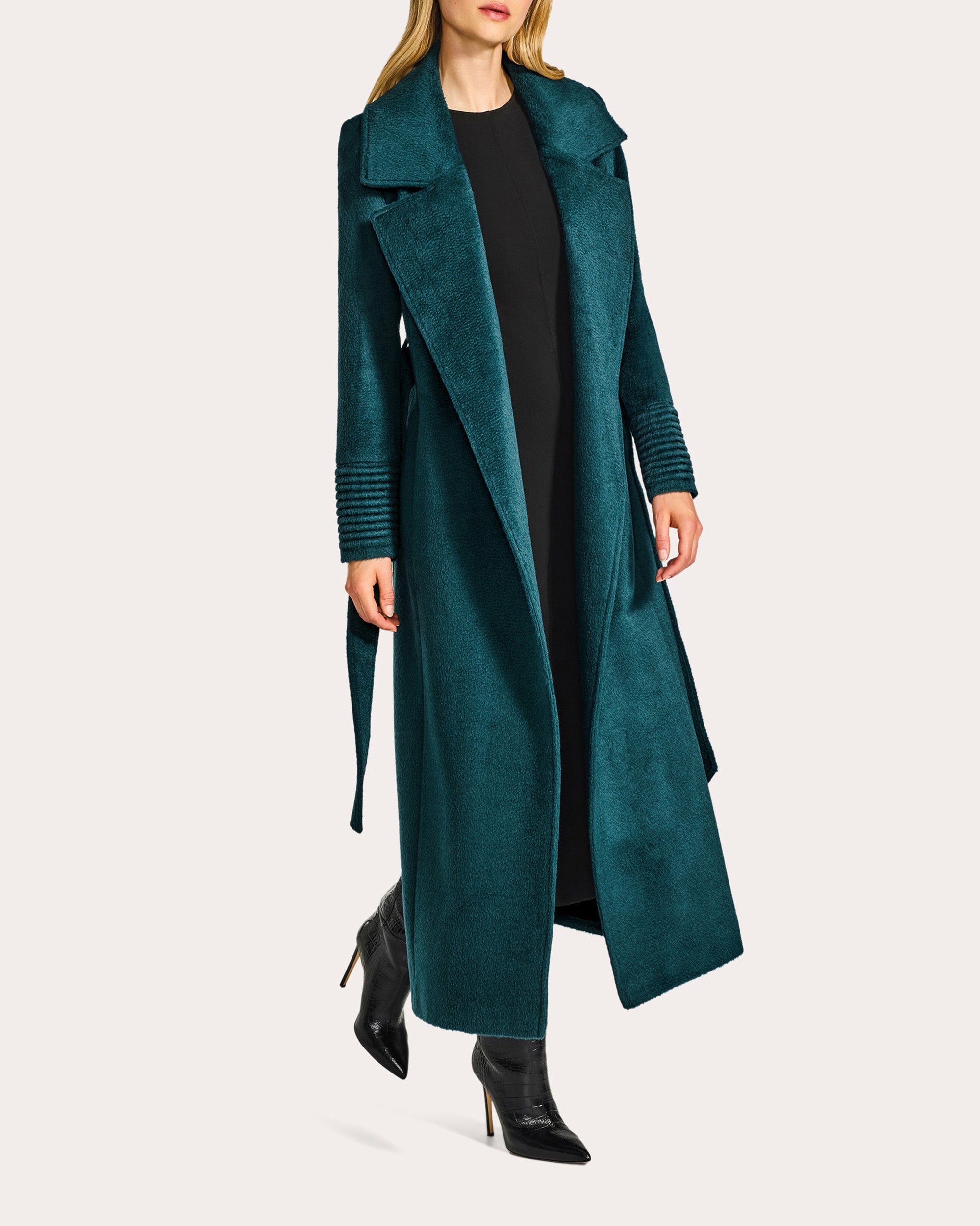 Suri Alpaca Notched Collar Maxi Wrap Coat