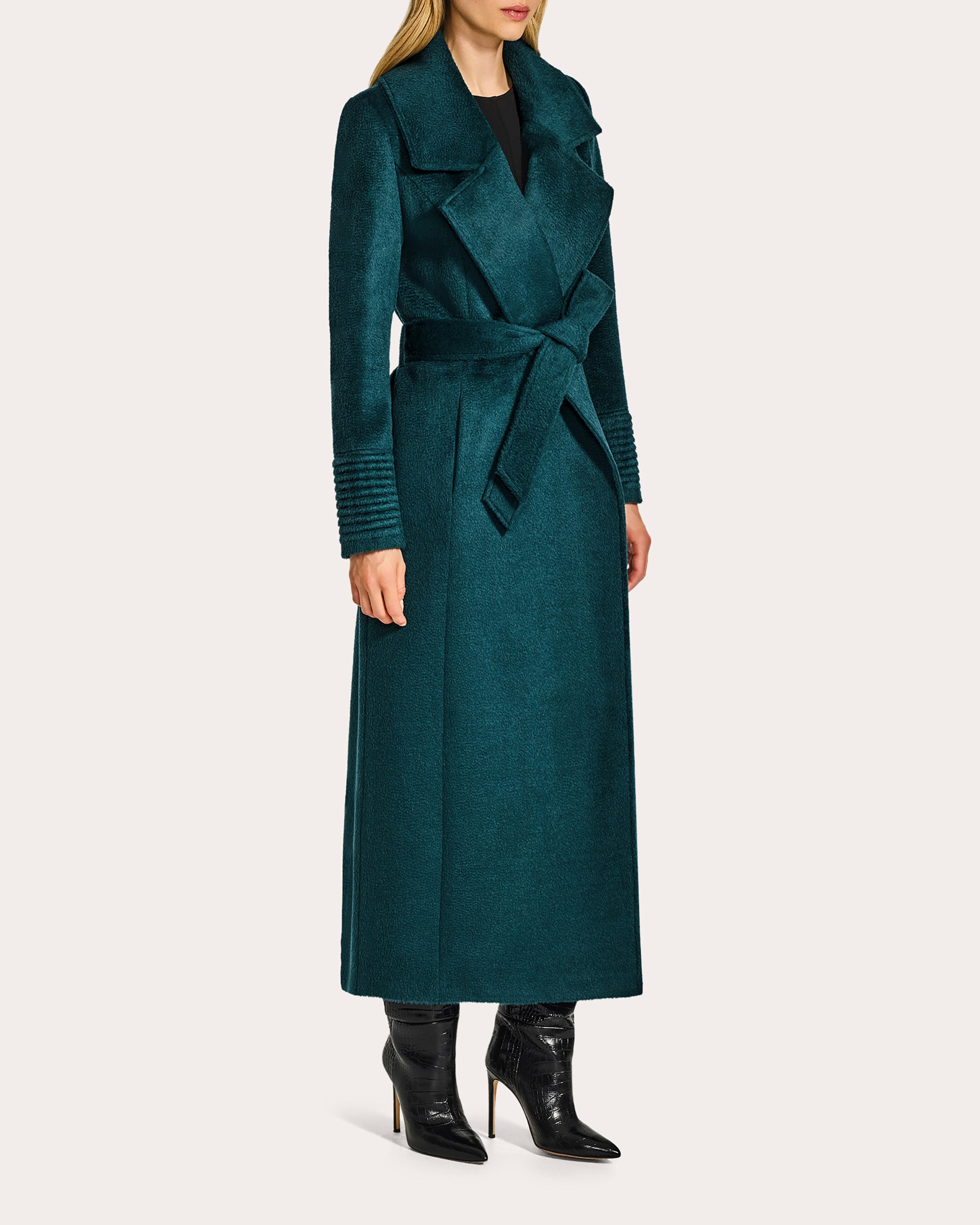 Suri Alpaca Notched Collar Maxi Wrap Coat