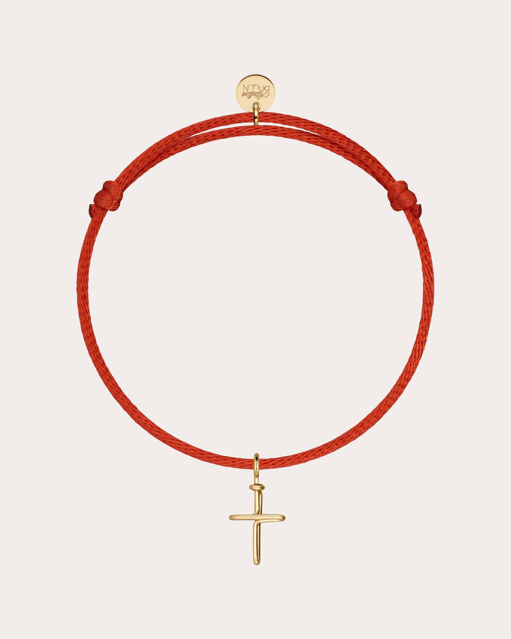 Symbolic Cross Charm Cord Bracelet