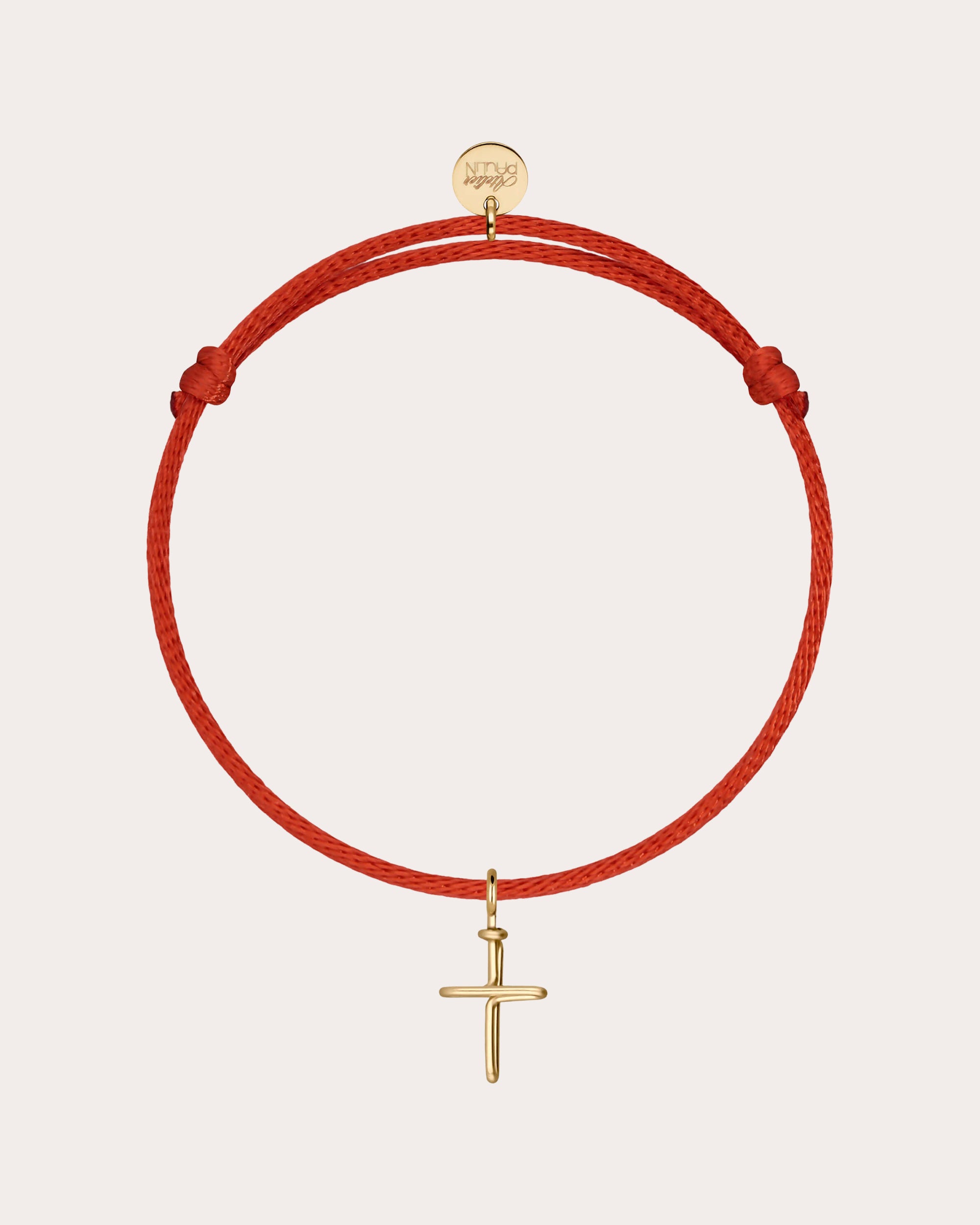 Symbolic Cross Charm Cord Bracelet