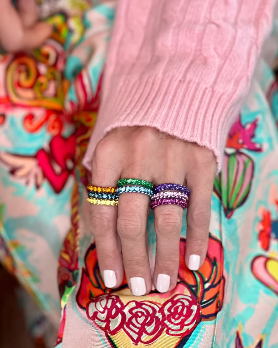 Three-Sided 18K Gold Blue Topaz Ring