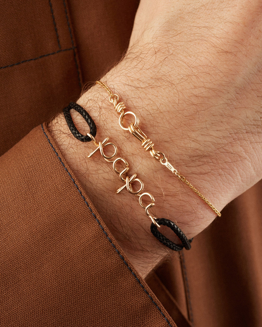 Papa Waxed Cord Bracelet