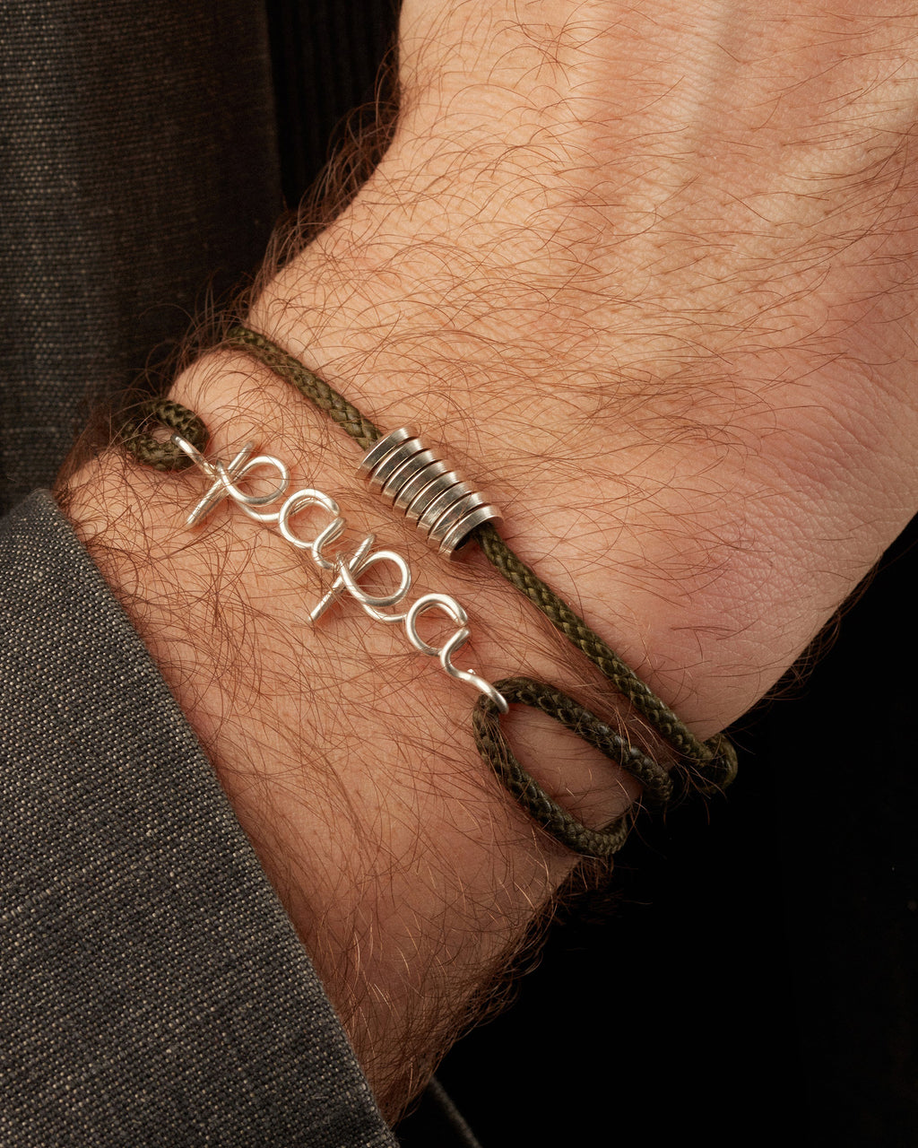 Papa Waxed Cord Bracelet
