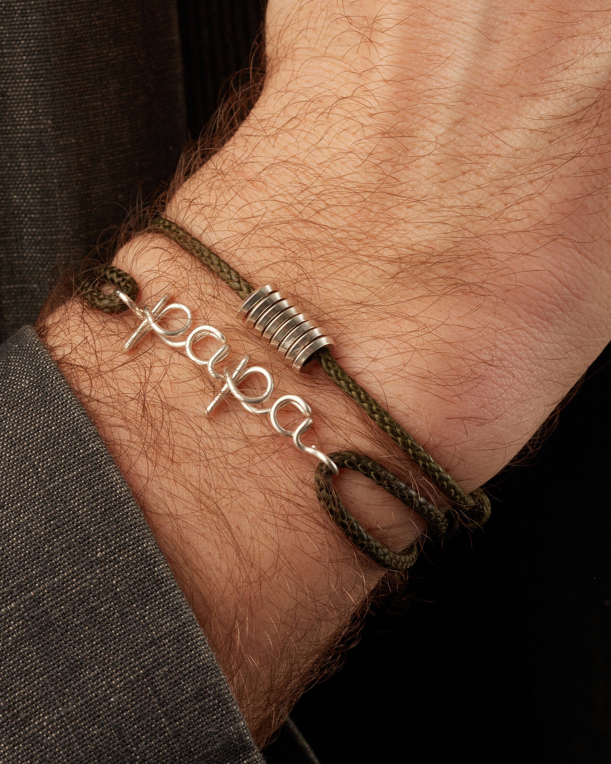Papa Waxed Cord Bracelet