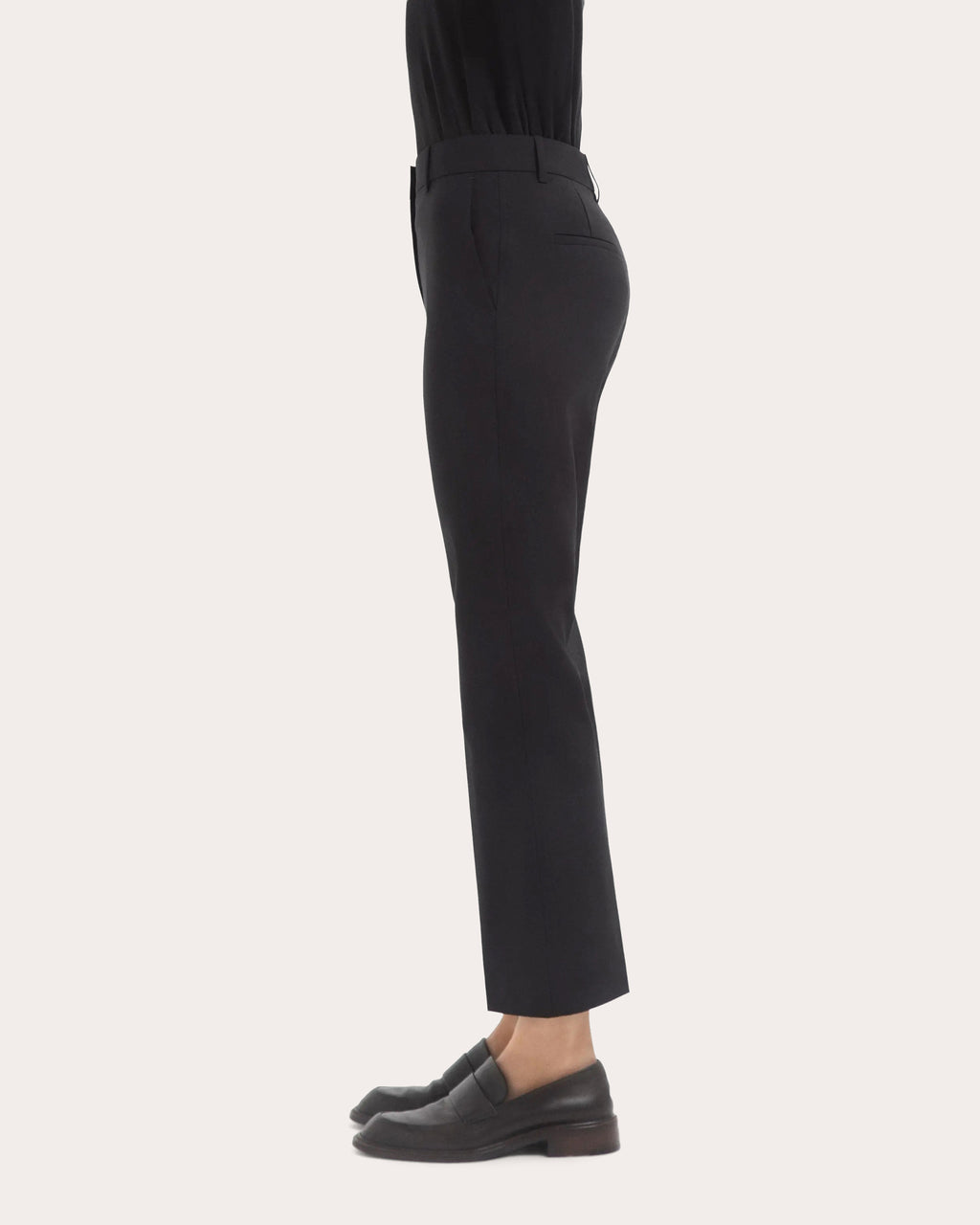 Virgin Wool Cropped Cigarette Trousers
