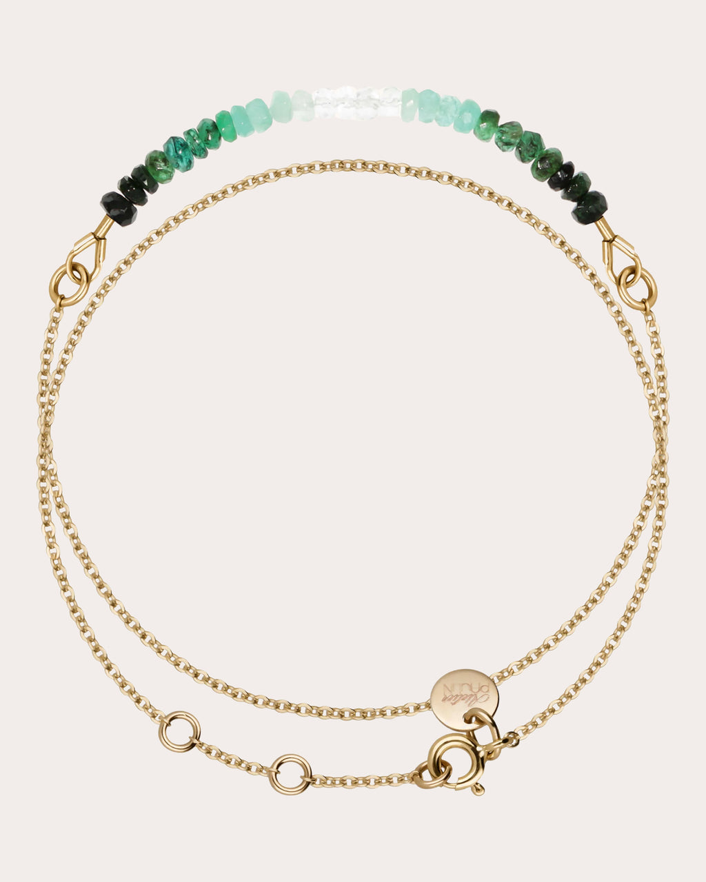 Nonza 14K Gold-Filled Chain and Emerald Bracelets